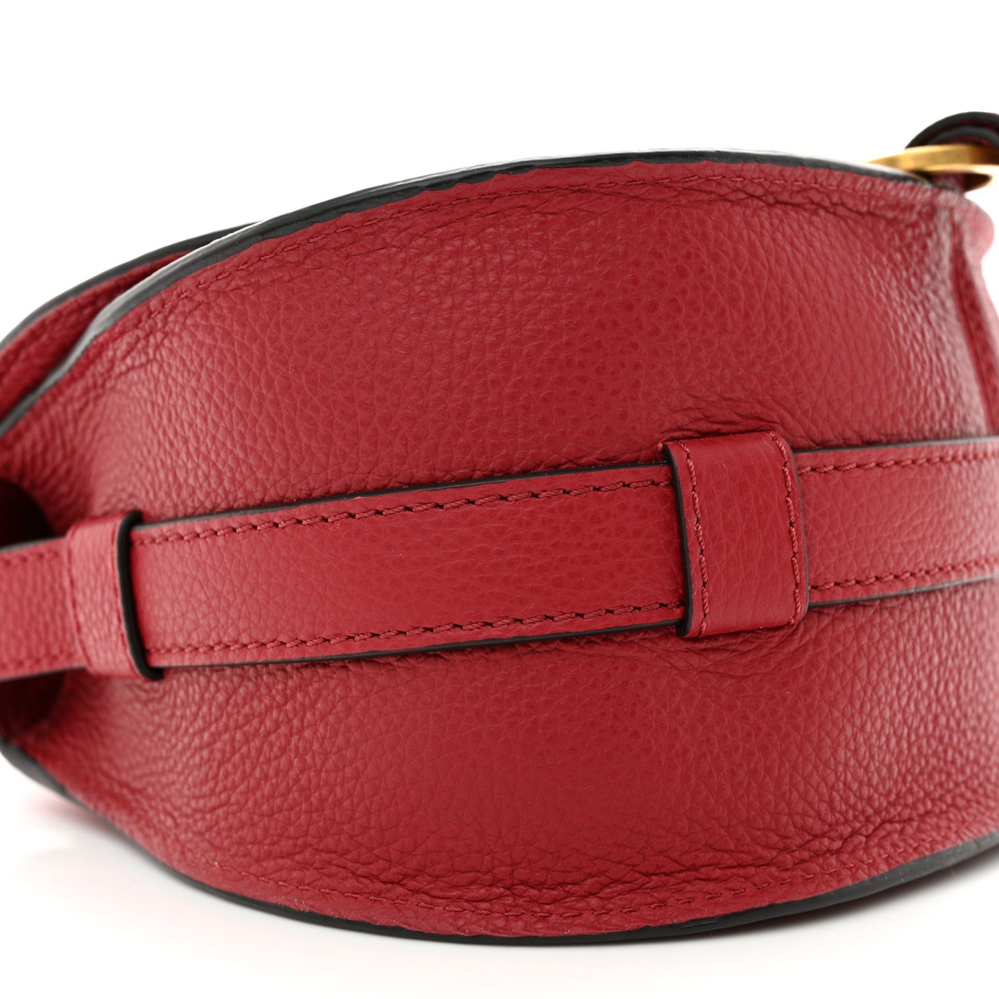 Grained Calfskin Small Marcie Saddle Bag Red