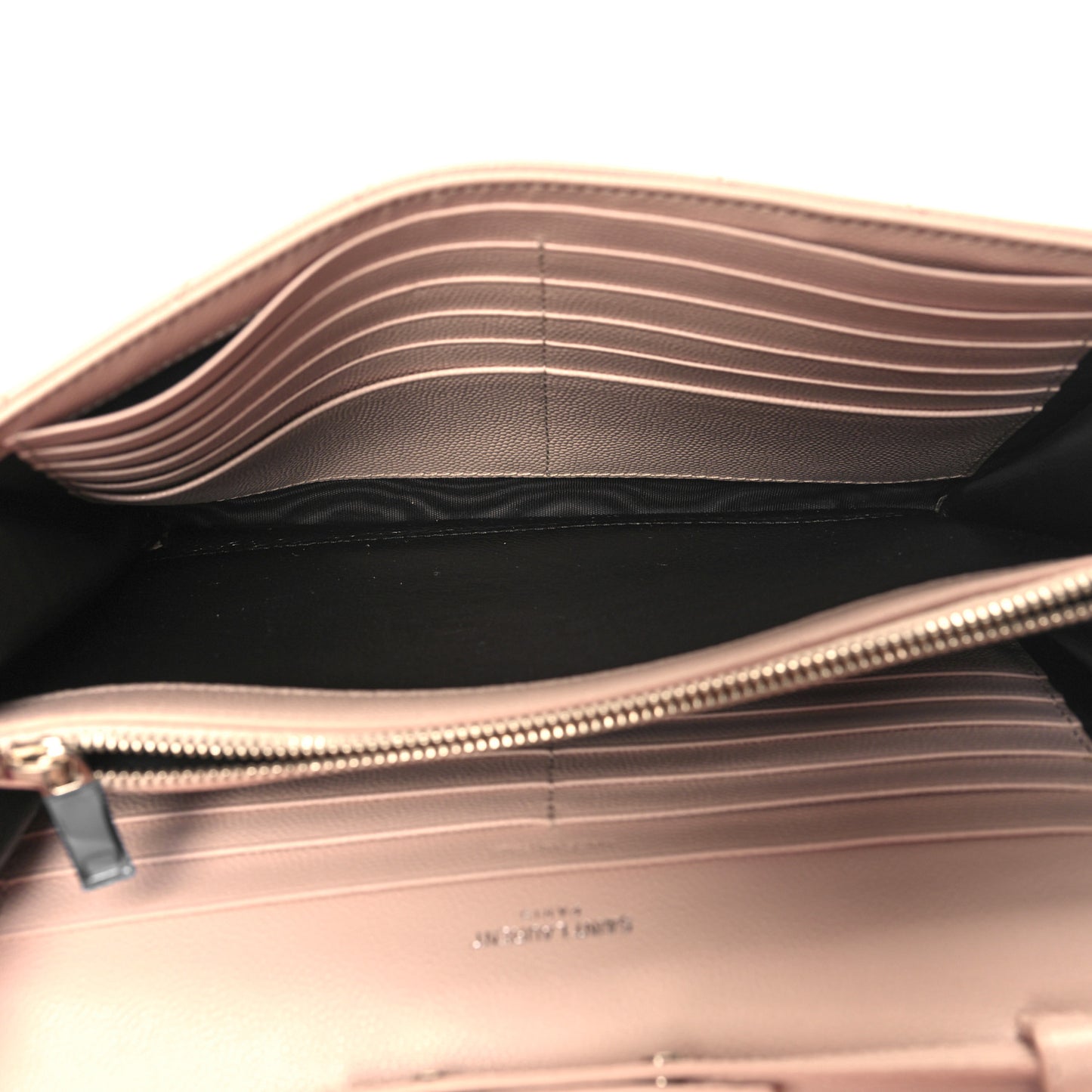 Grain De Poudre Matelasse Chevron Monogram Chain Wallet Pale Pink
