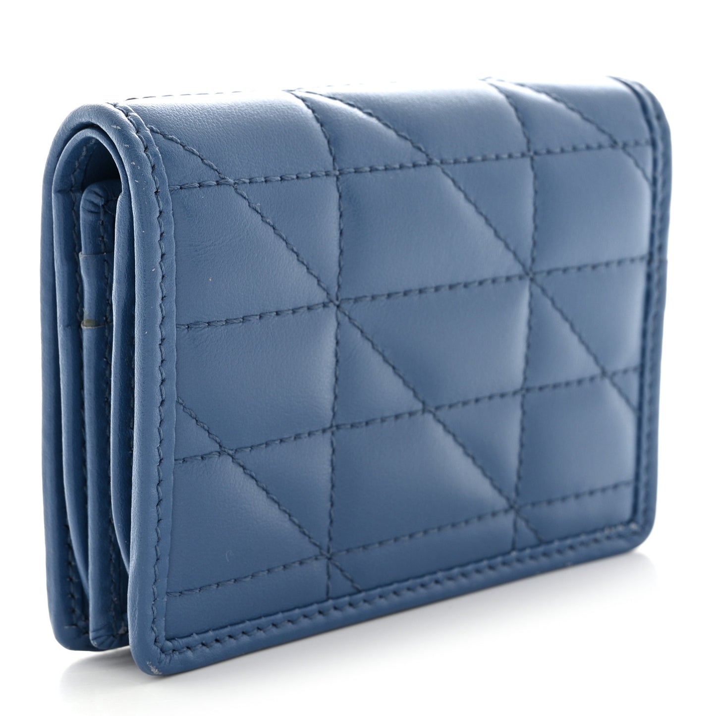 Calfskin Matelasse Aria GG Marmont Card Case Wallet Clear Blue