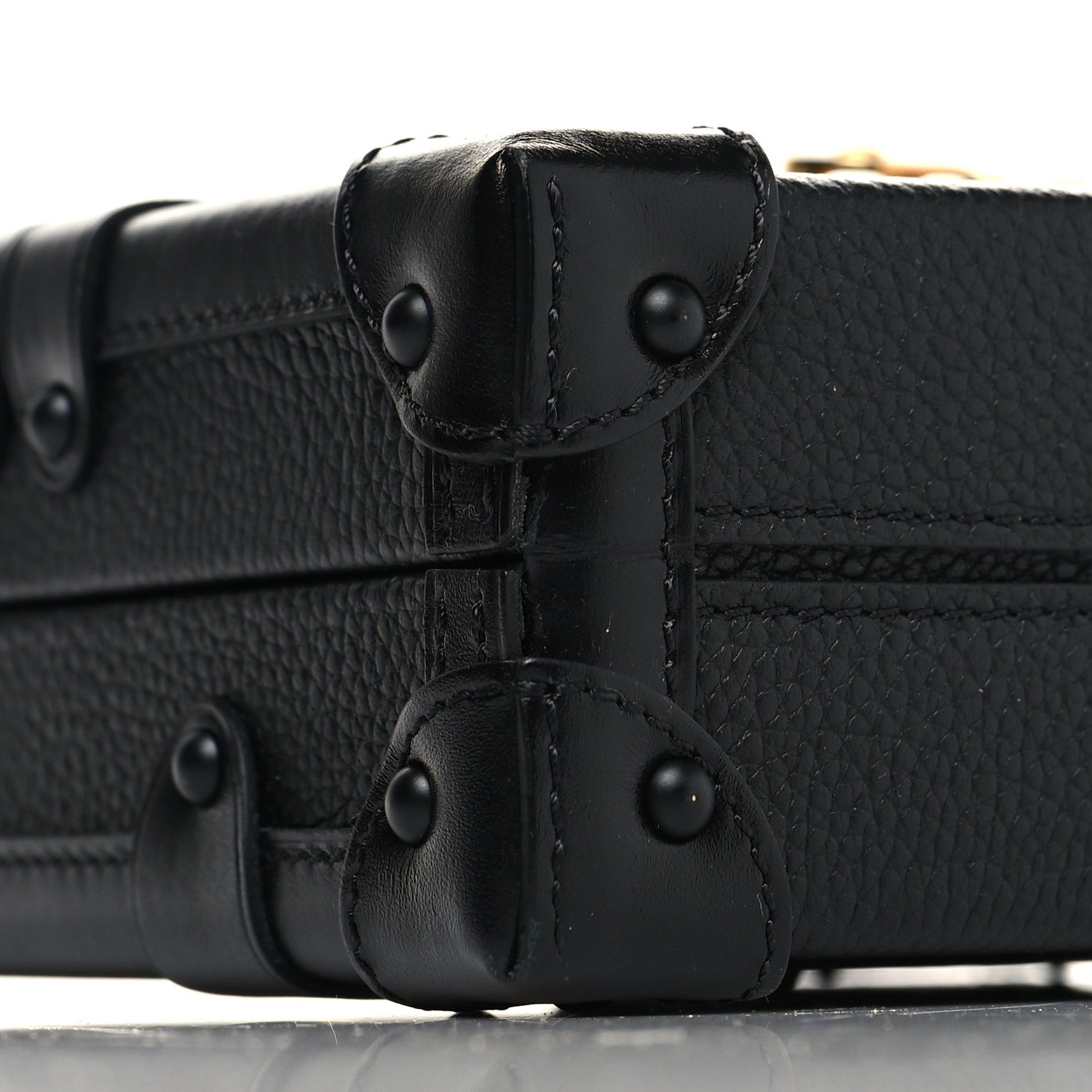 Louis Vuitton Monogram Calfskin Petite Malle Black White 8 of 10
