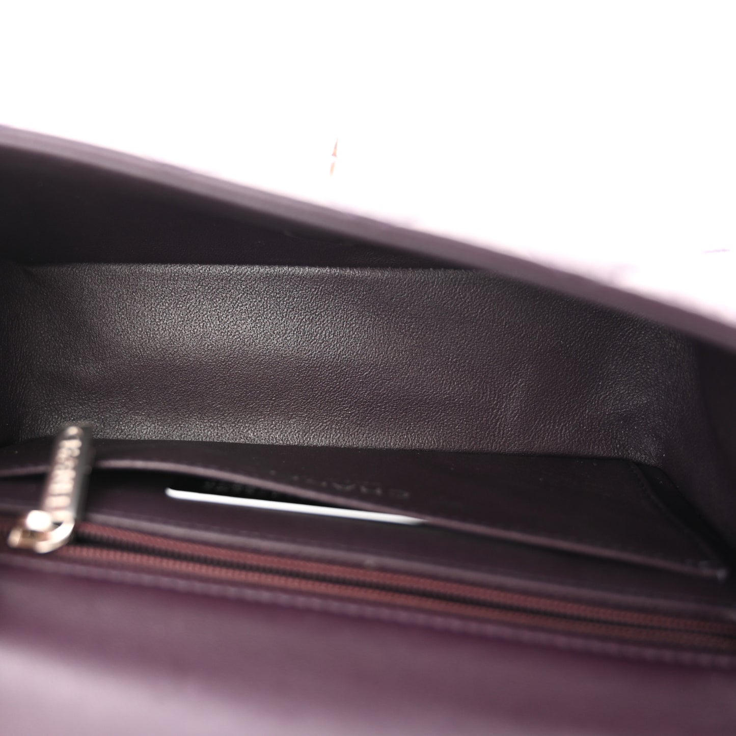 Lambskin Quilted Mini Rectangular Flap Dark Purple