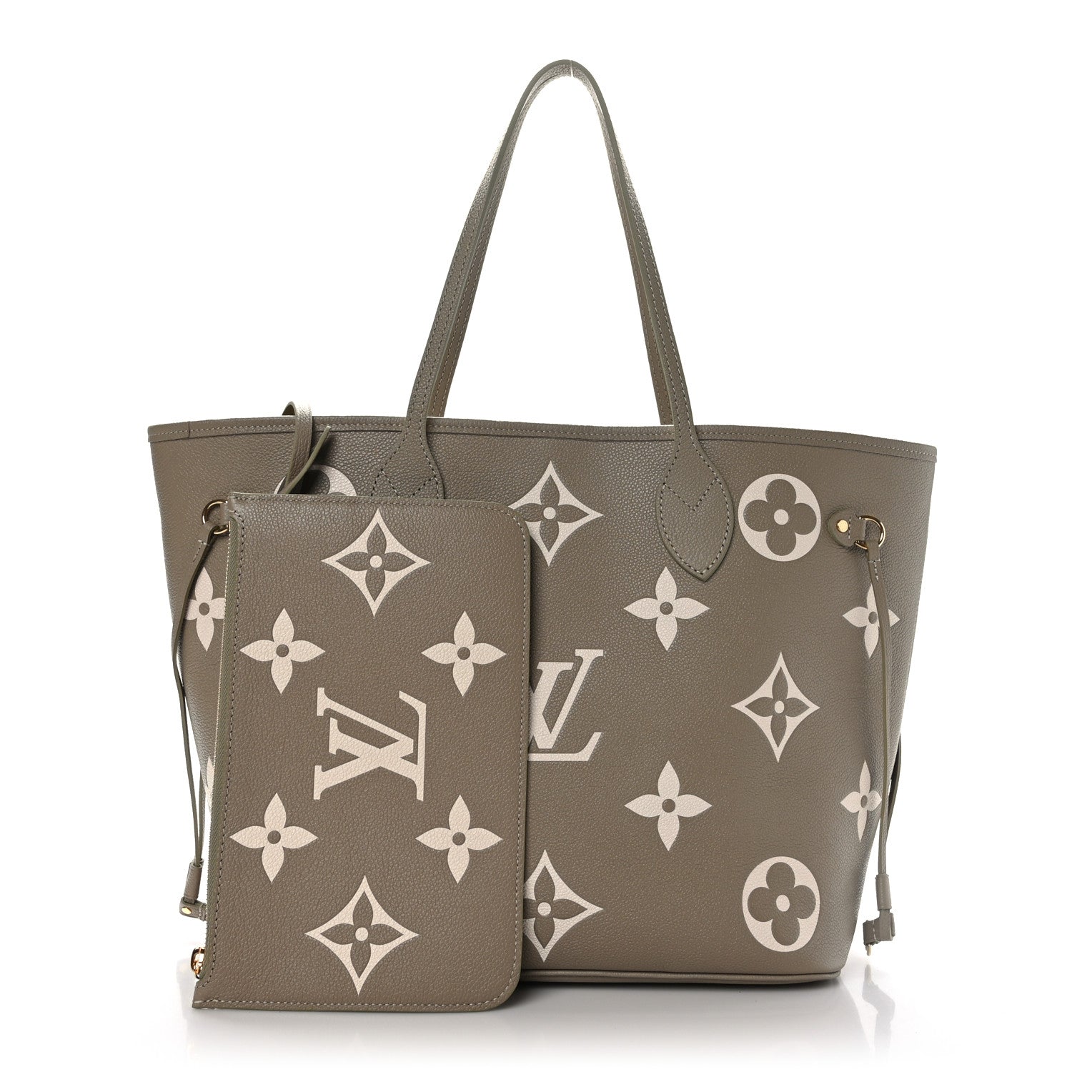 Louis Vuitton Empreinte Monogram Giant Neverfull MM Khaki Cream