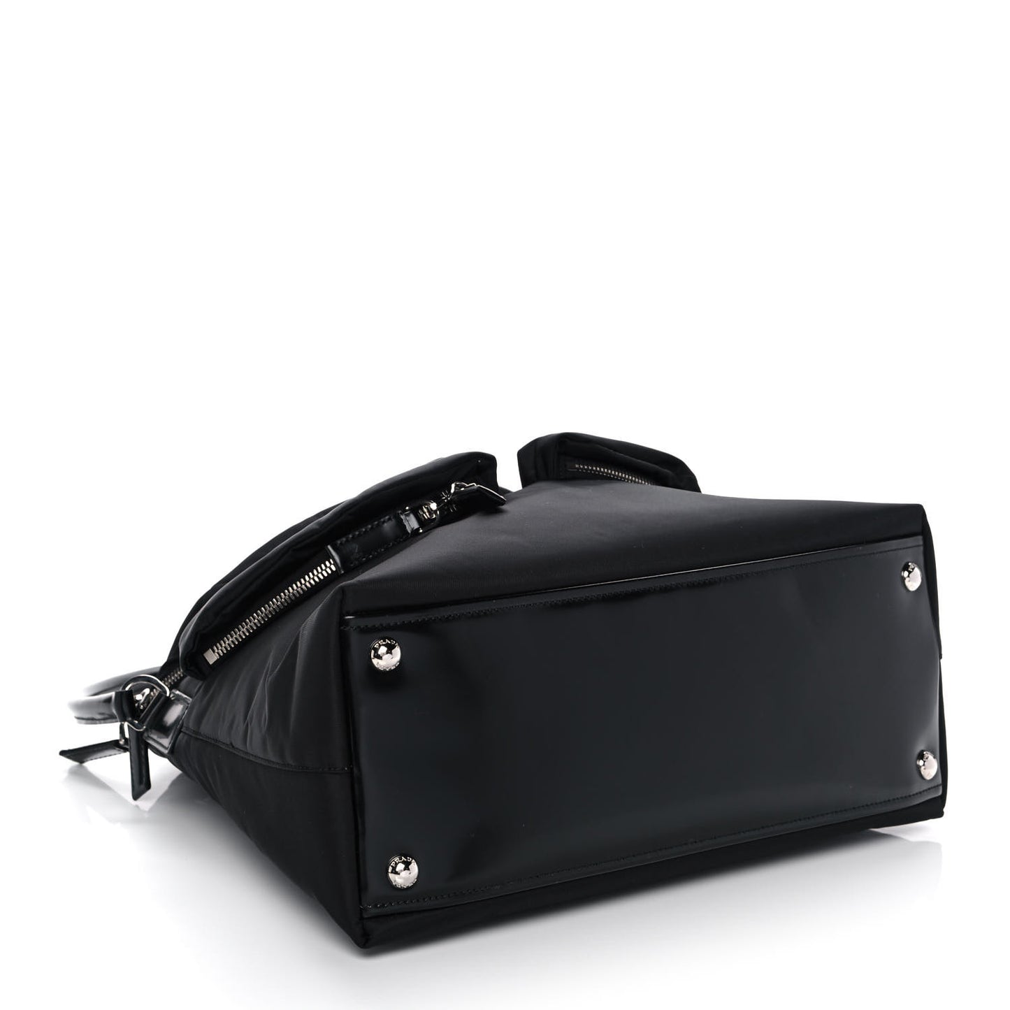Nylon Tessuto Nappa Symbols Signaux Hobo Bag Black