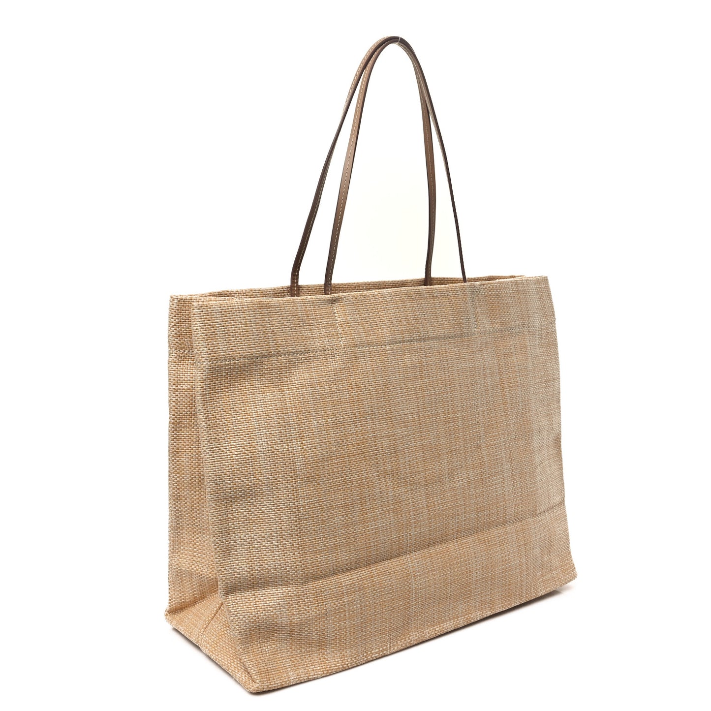 Raffia Logo Tote Naturale
