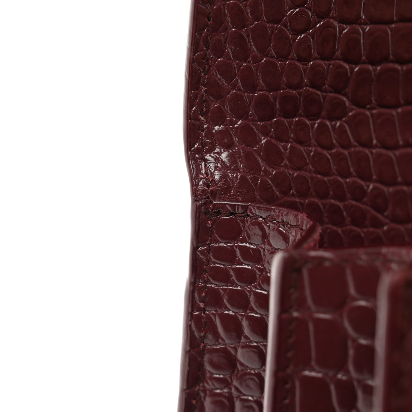 Calfskin Crocodile Embossed Medium Monogram Sunset Rouge Legion