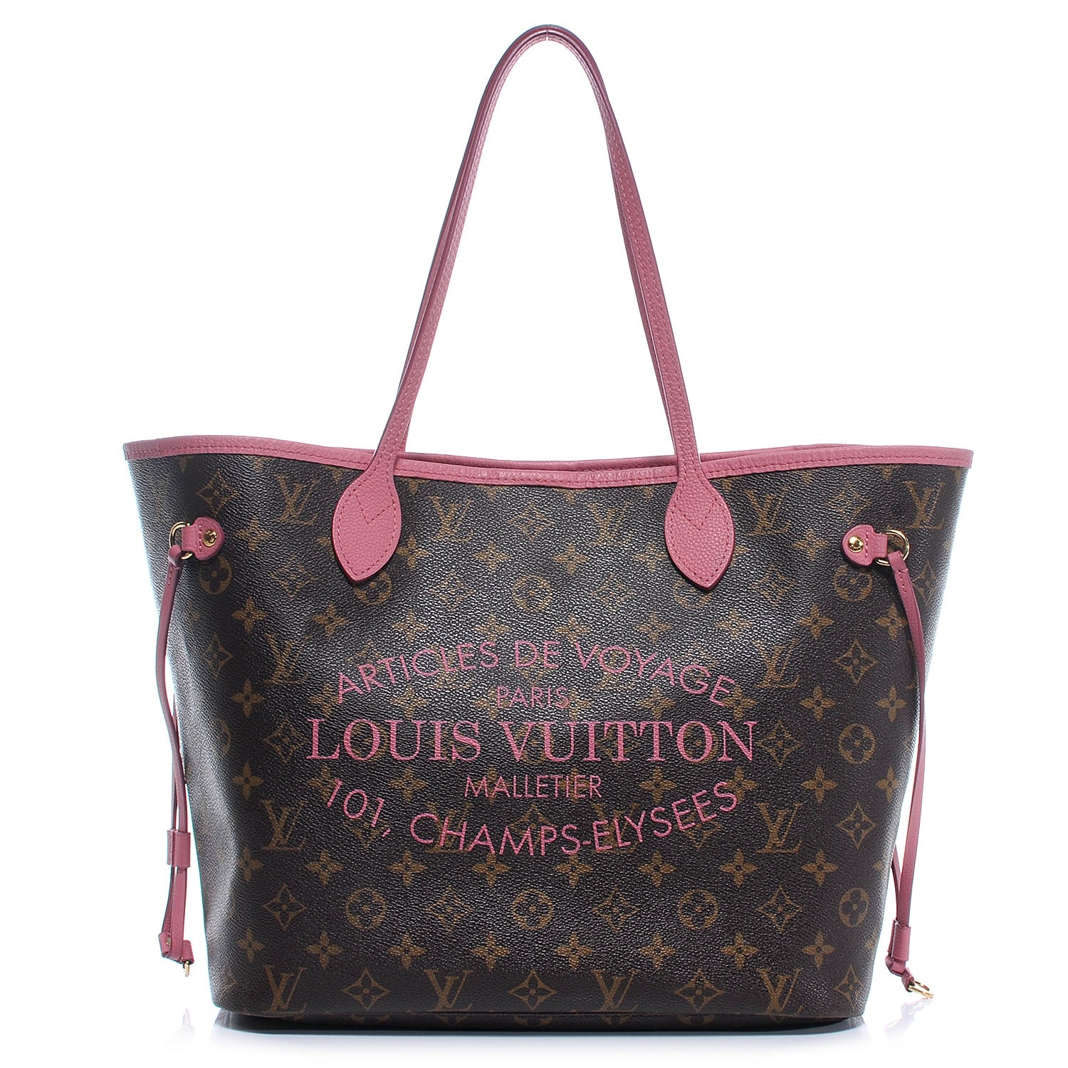 Louis Vuitton Monogram Articles de Voyage Ikat Neverfull MM Rose Velours 51545 – FASHIONPHILE