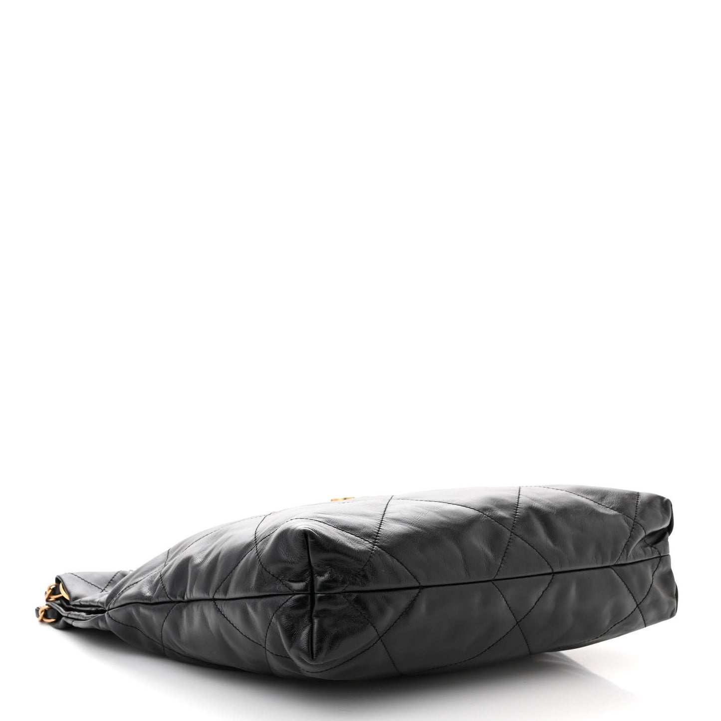 Shiny Calfskin Quilted Small Chanel 22 Black
