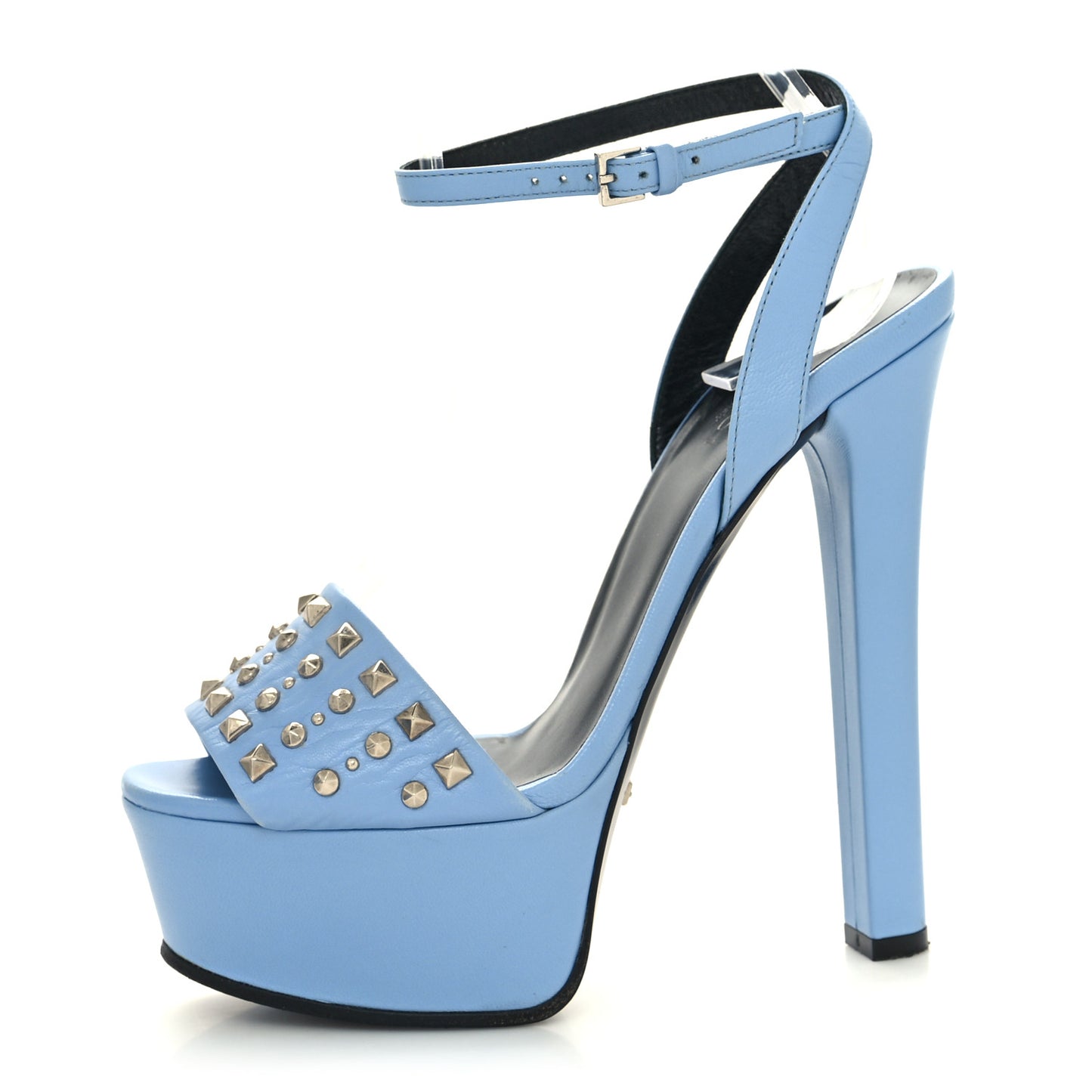 Malaga Kid Studded Leila Ankle Strap Platform Sandals 36.5 Blue
