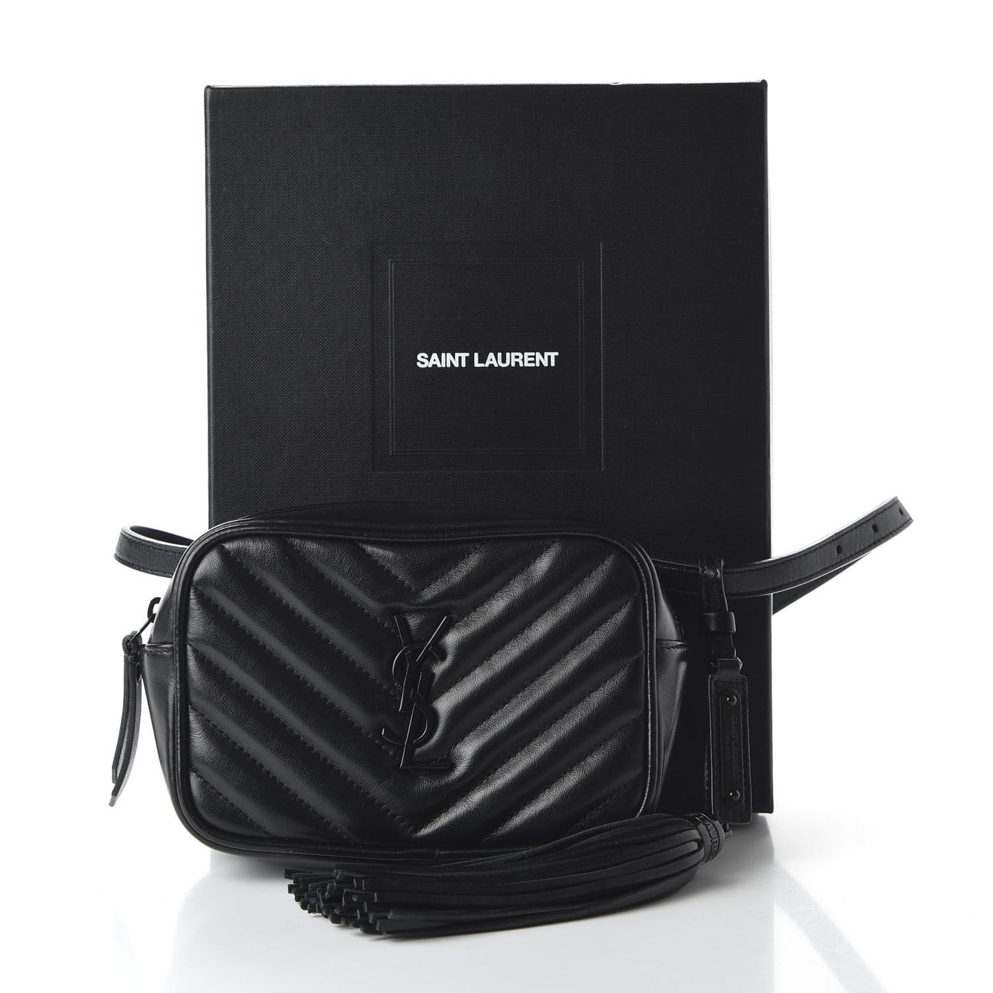 Calfskin Matelasse Monogram Lou Belt Bag Black
