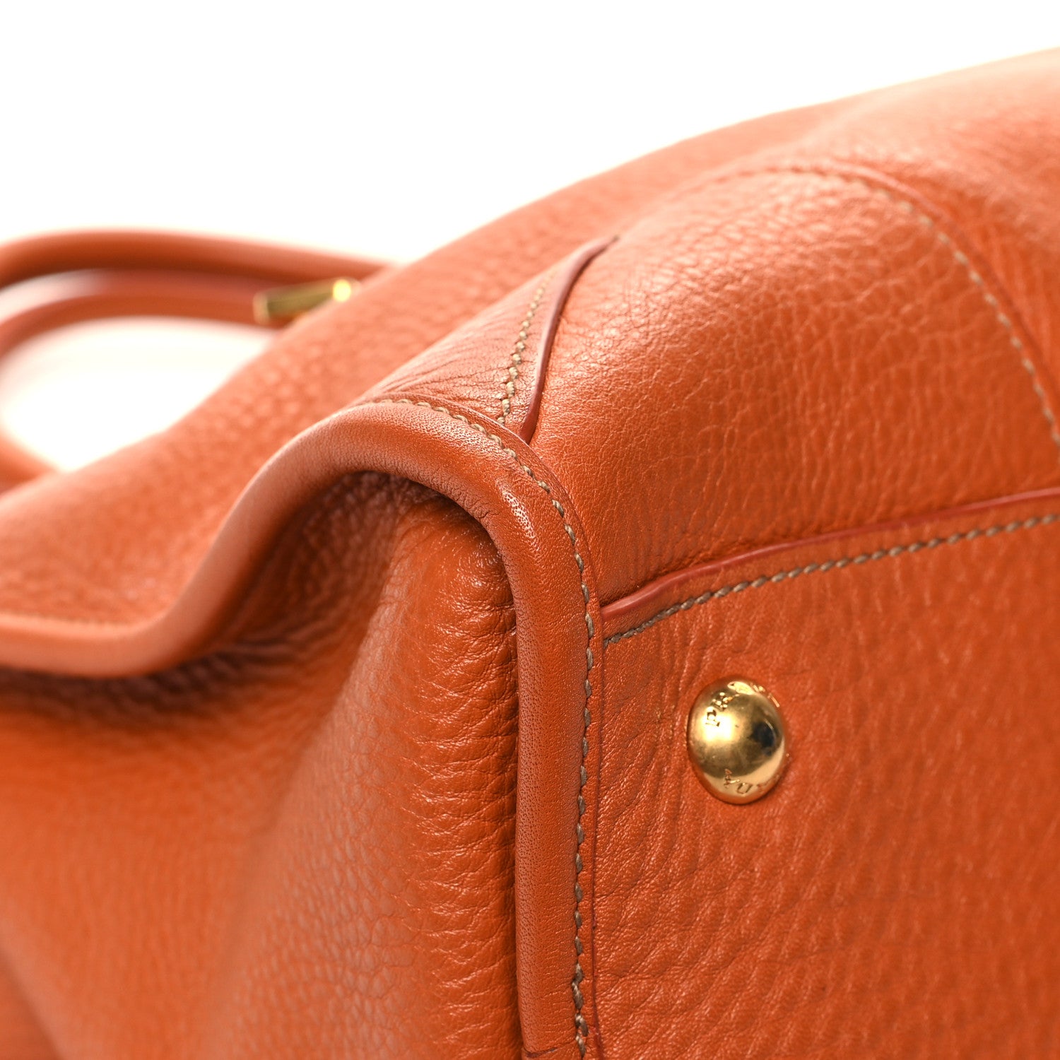 Prada Vitello Daino Shopping Satchel Rame 8 of 11