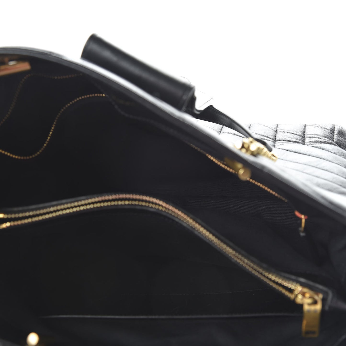 Calfskin Y Quilted Monogram Large Loulou Shopper Black