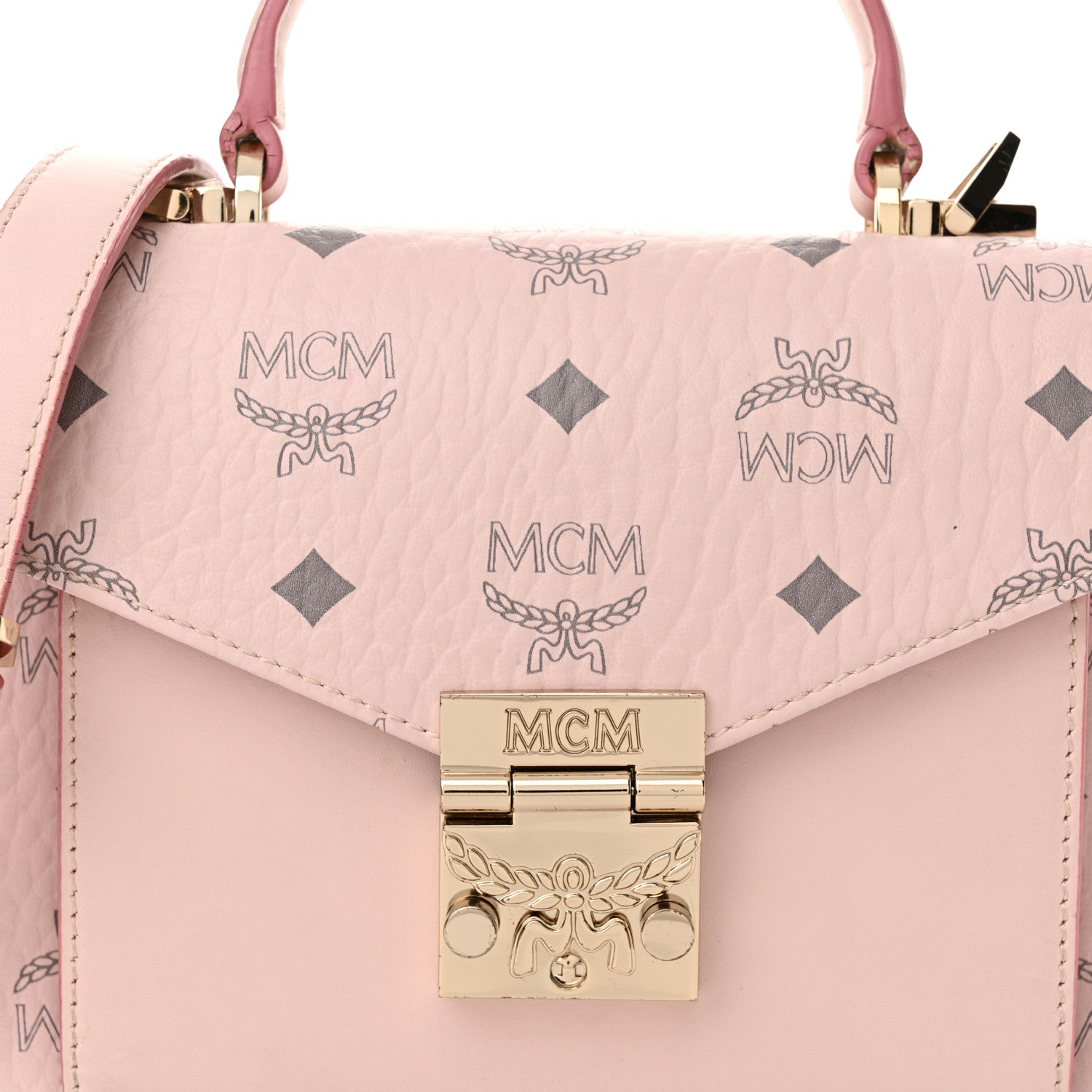MCM Visetos Small Patricia Satchel Powder Pink 7 of 18
