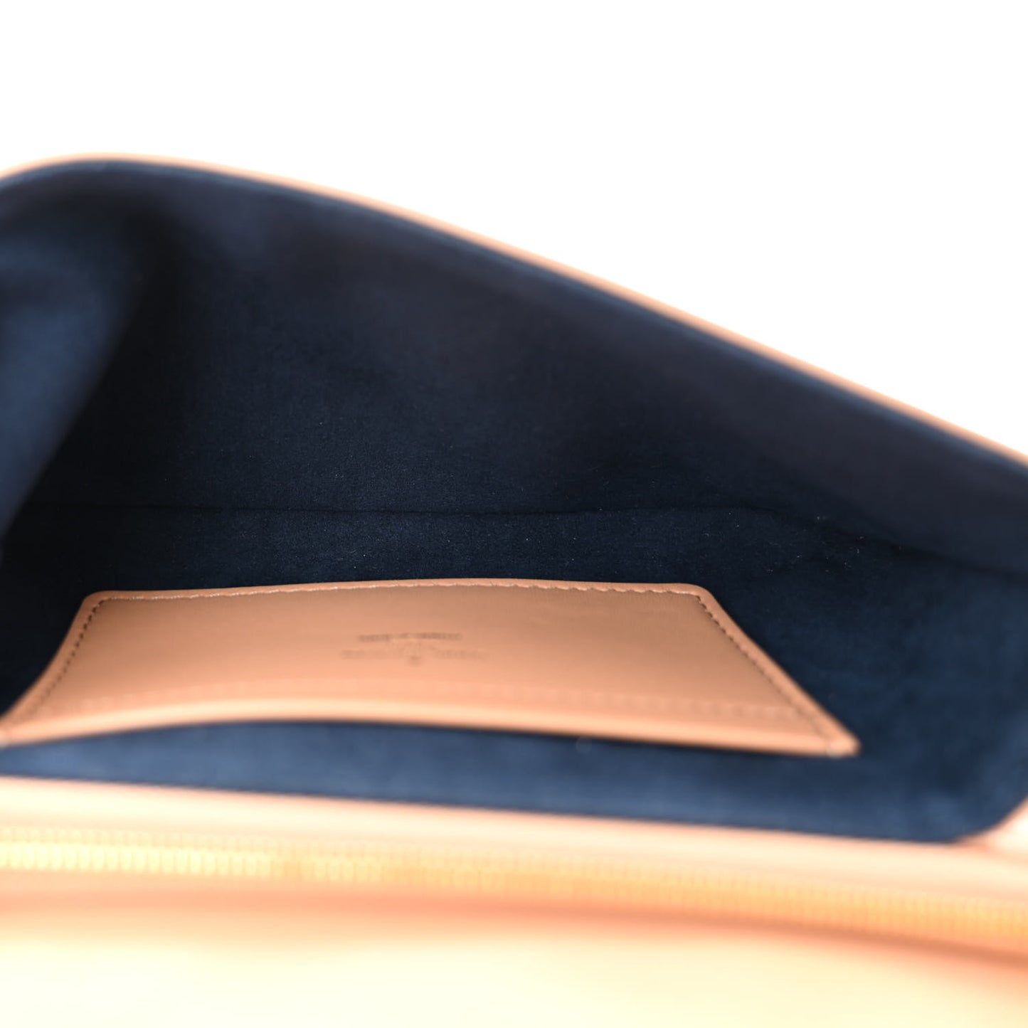 Lambskin Embossed Monogram Pochette Coussin Camel