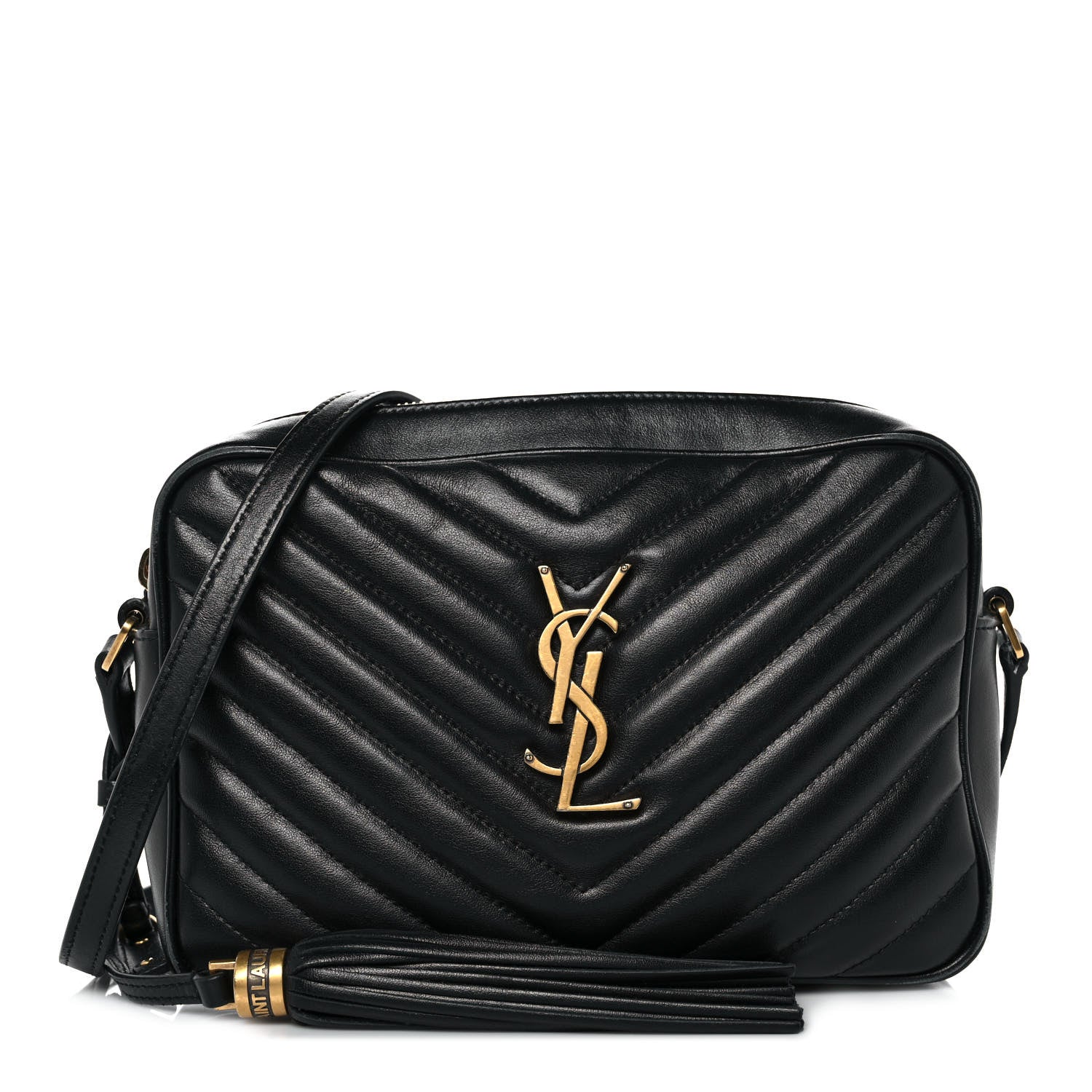 Saint Laurent Calfskin Matelasse Monogram Lou Camera Bag Black 1 of 9