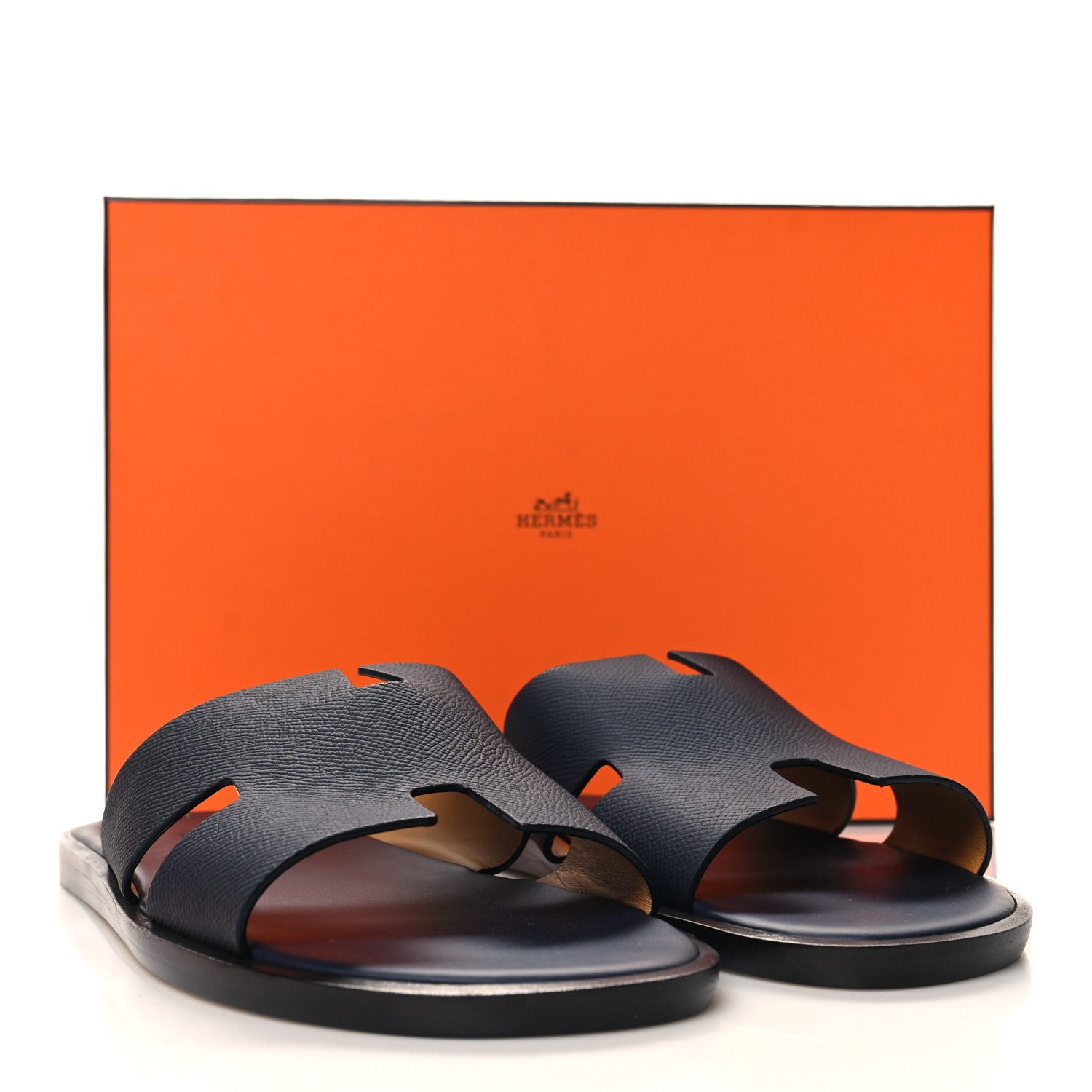 Hermes Epsom Mens Izmir Sandals 43 Marine 9 of 9