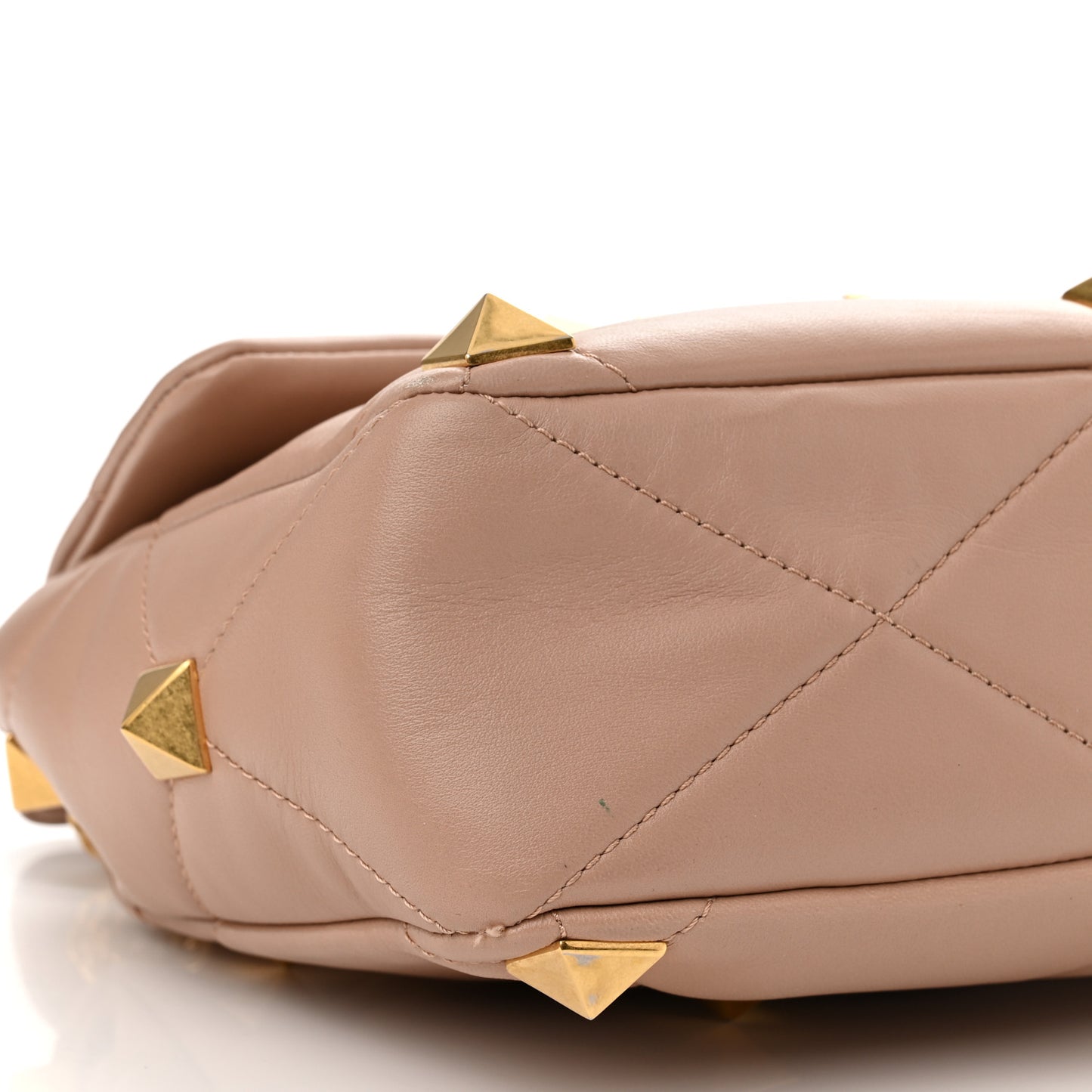 Nappa Large Roman Stud Shoulder Bag Rose Cannelle