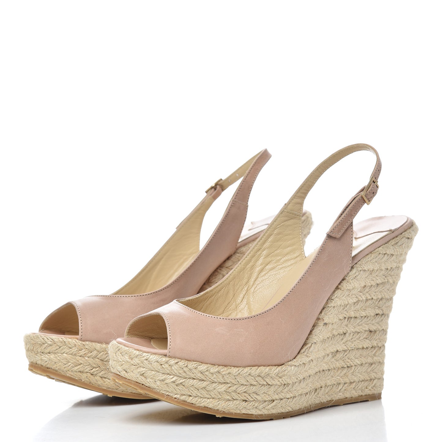 Nappa Polar Slingback Espadrille Wedges 39 Nude