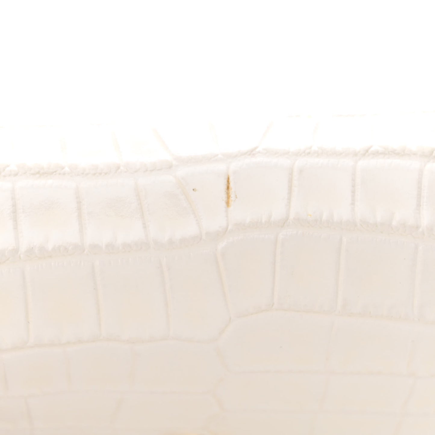 Calfskin Crocodile Embossed Skull Mini Crossbody Bag White