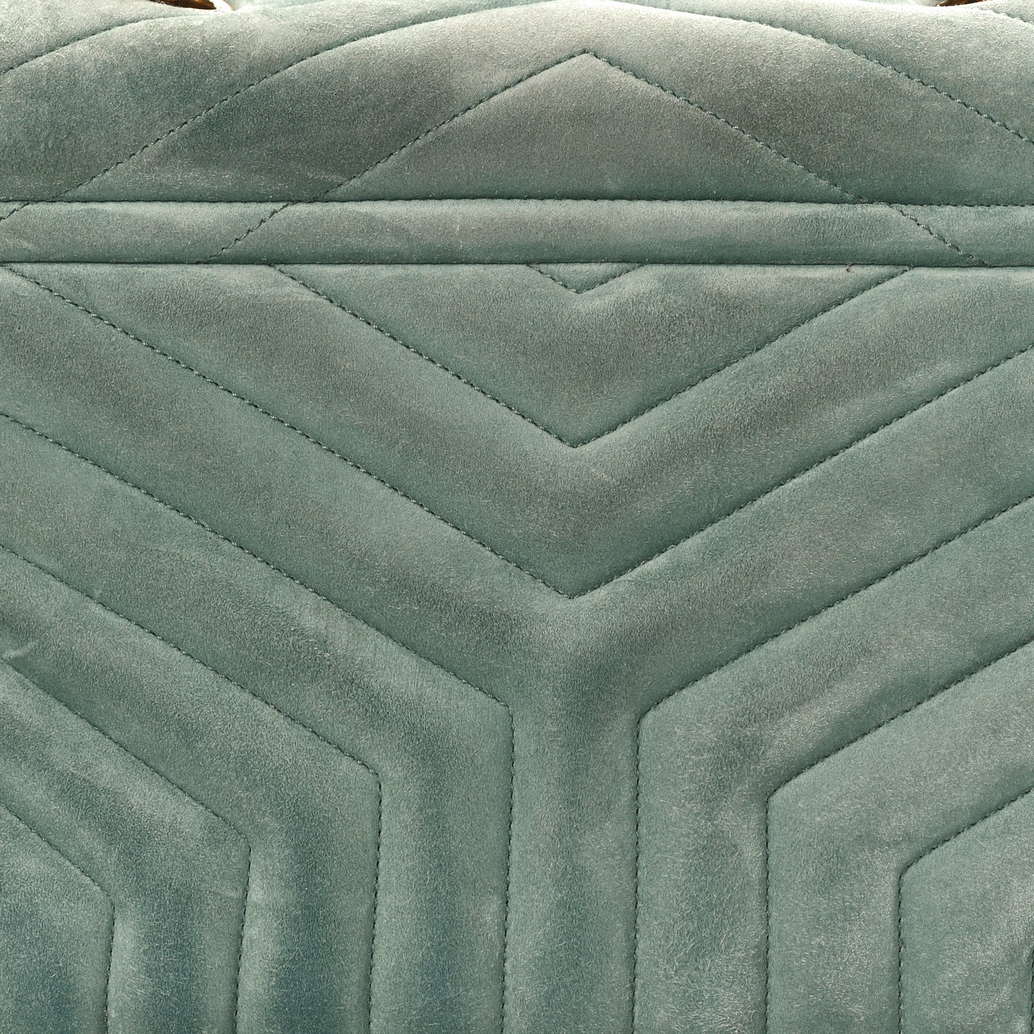 Saint Laurent Suede Y Quilted Monogram Medium Loulou Chain Satchel Vert Opaline 7 of 9