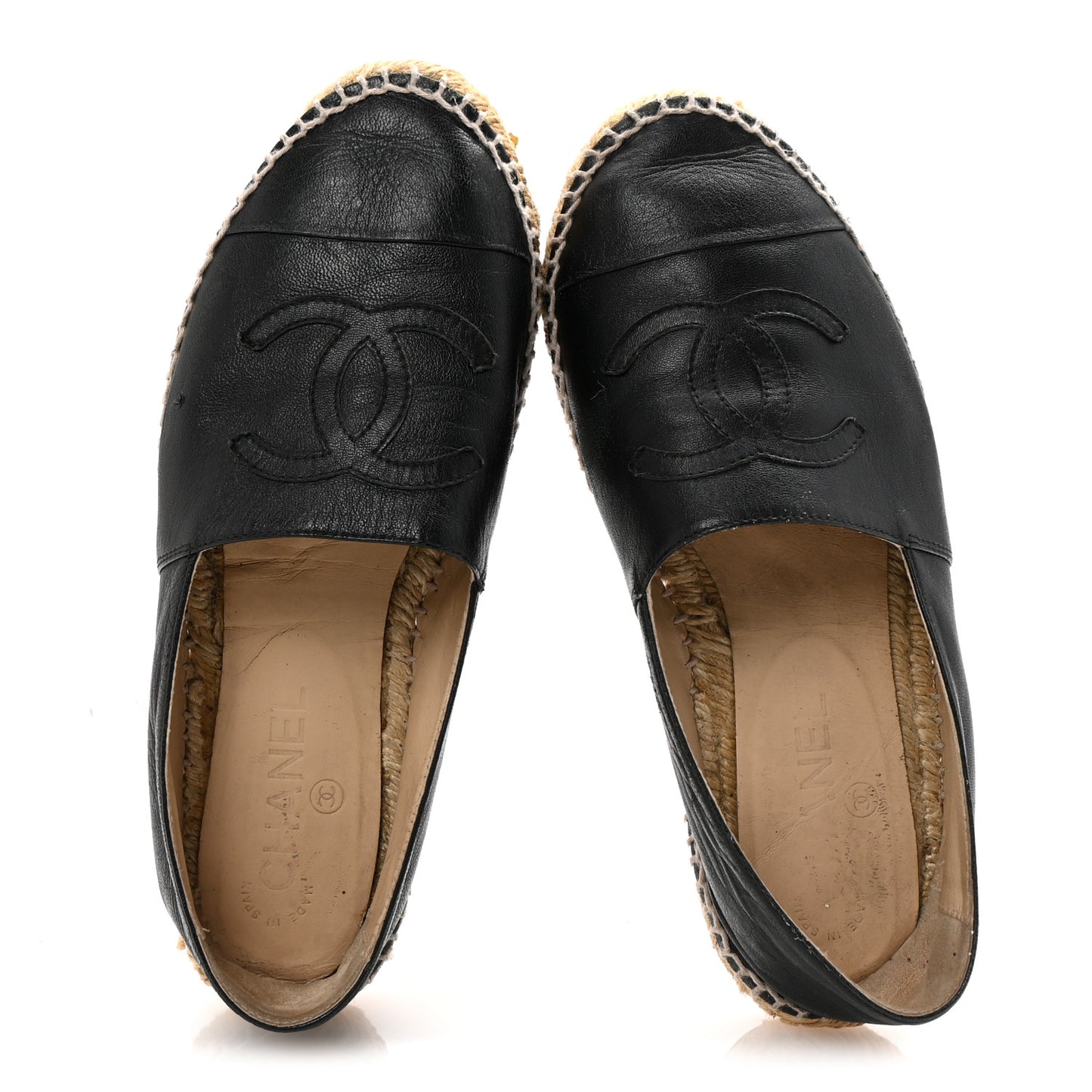 Lambskin CC Espadrilles 38 Black