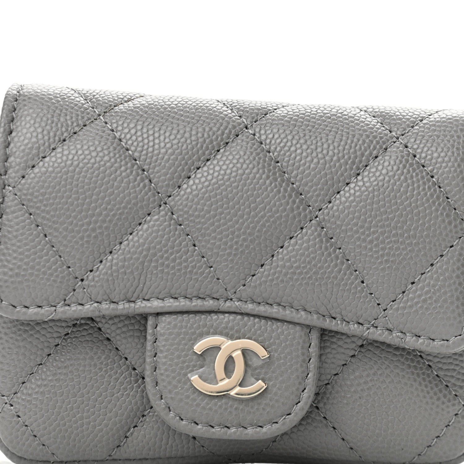 Chanel Caviar Quilted Mini Chain Belt Bag Grey 9 of 12
