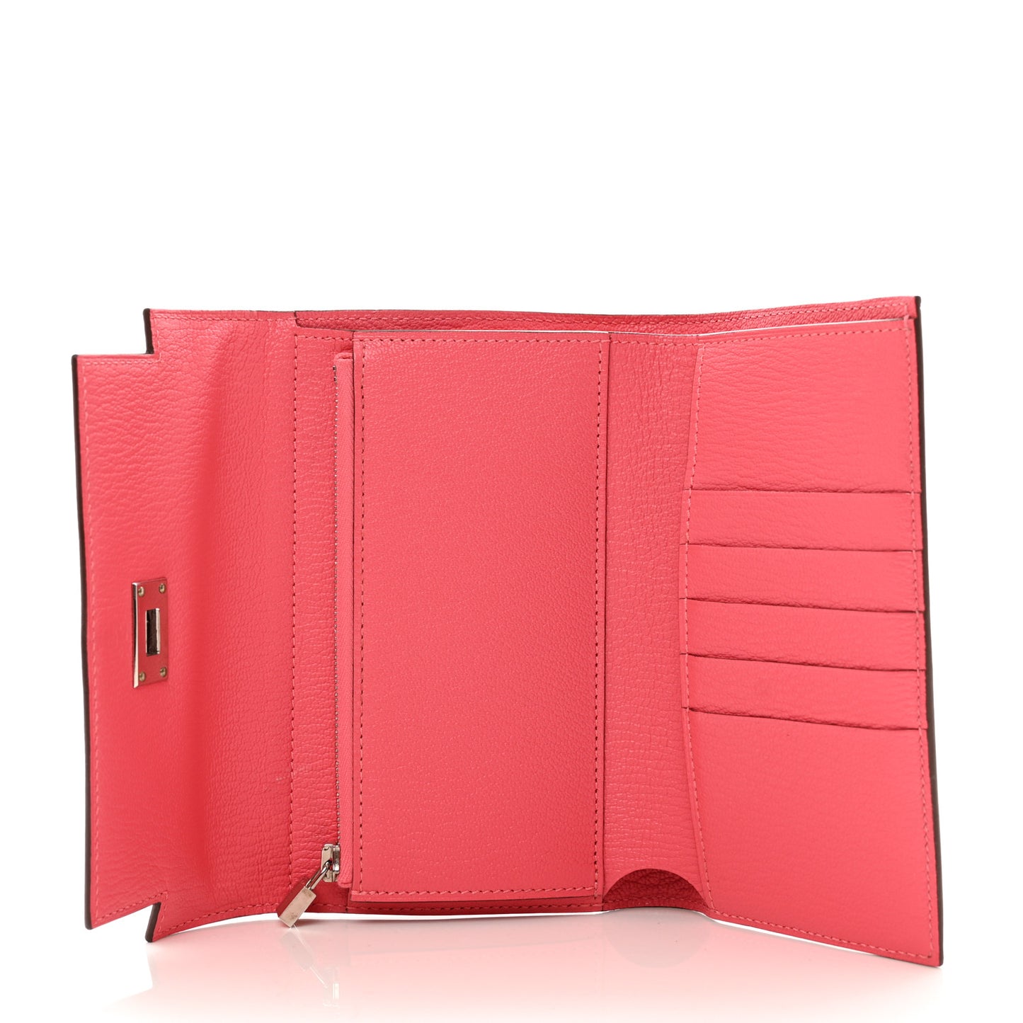 Chevre Mysore Kelly Medium Wallet Rose Lipstick
