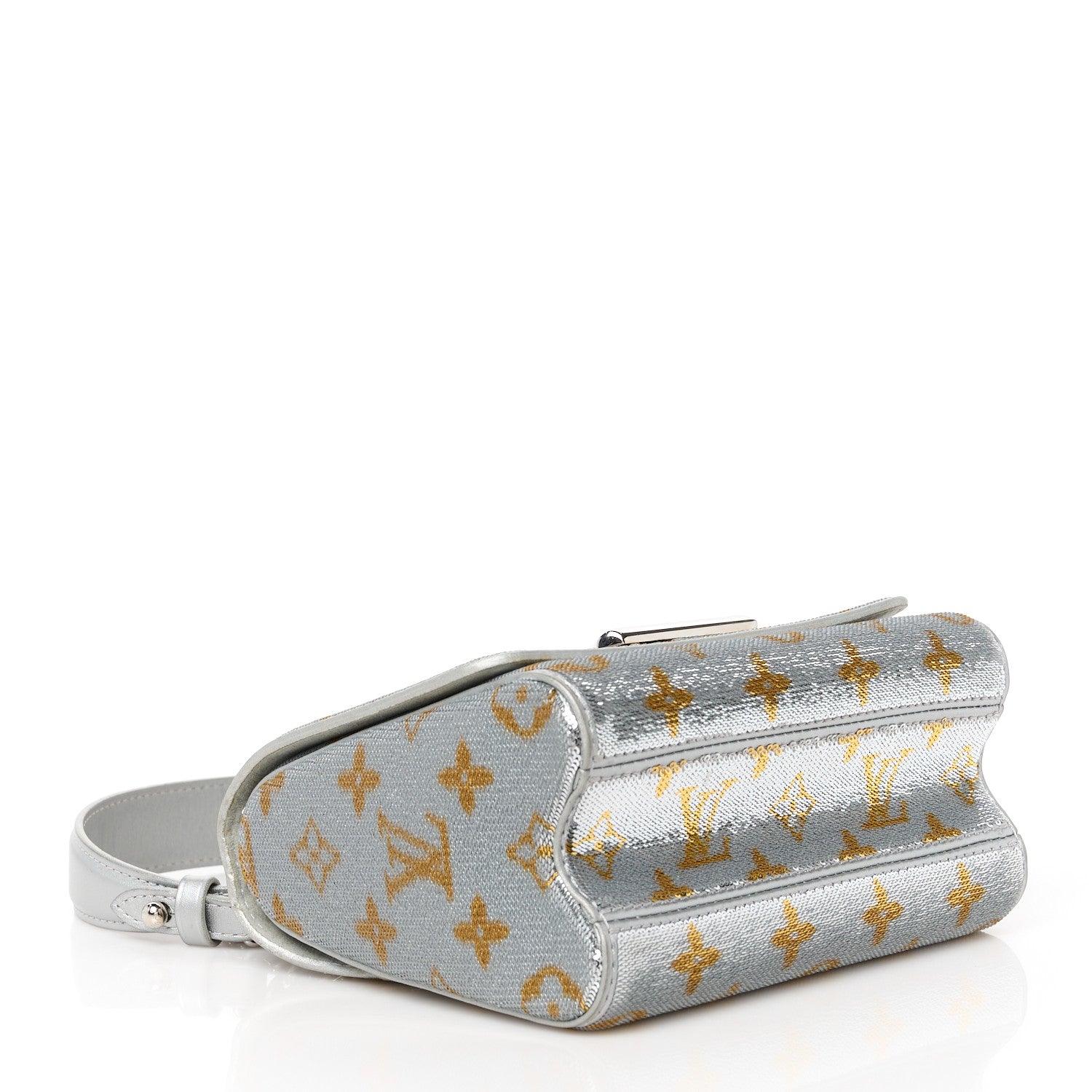 Louis Vuitton Sequins Monogram Twist Shoulder Bag PM Gold Silver 5 of 13