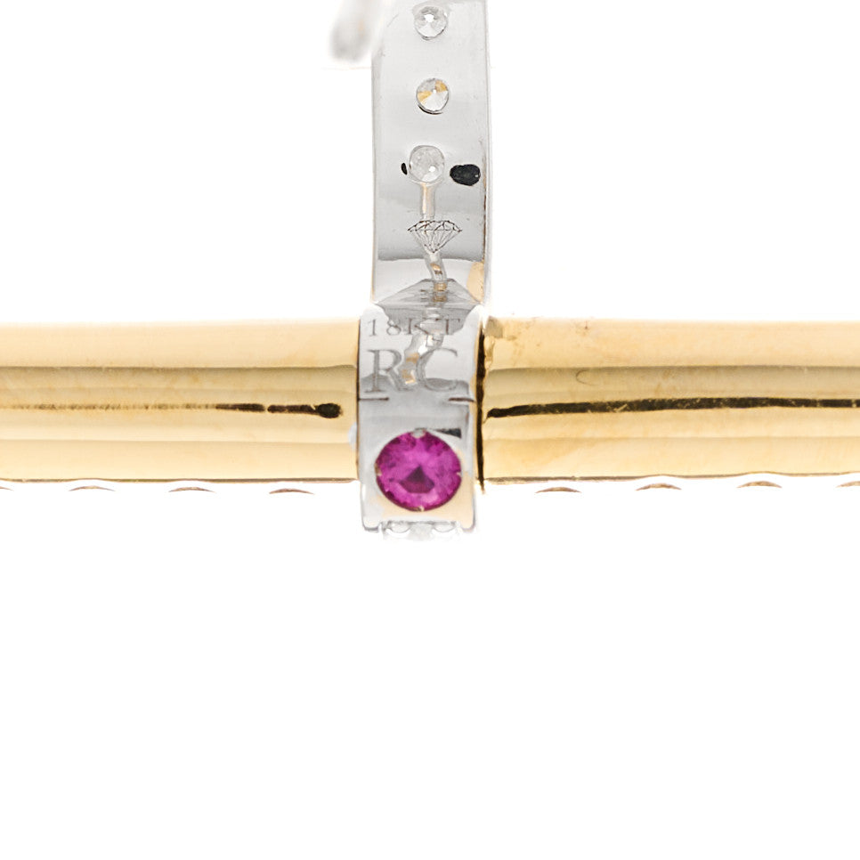 18K Yellow White Gold Diamond Classica Parisenne Drop Earrings