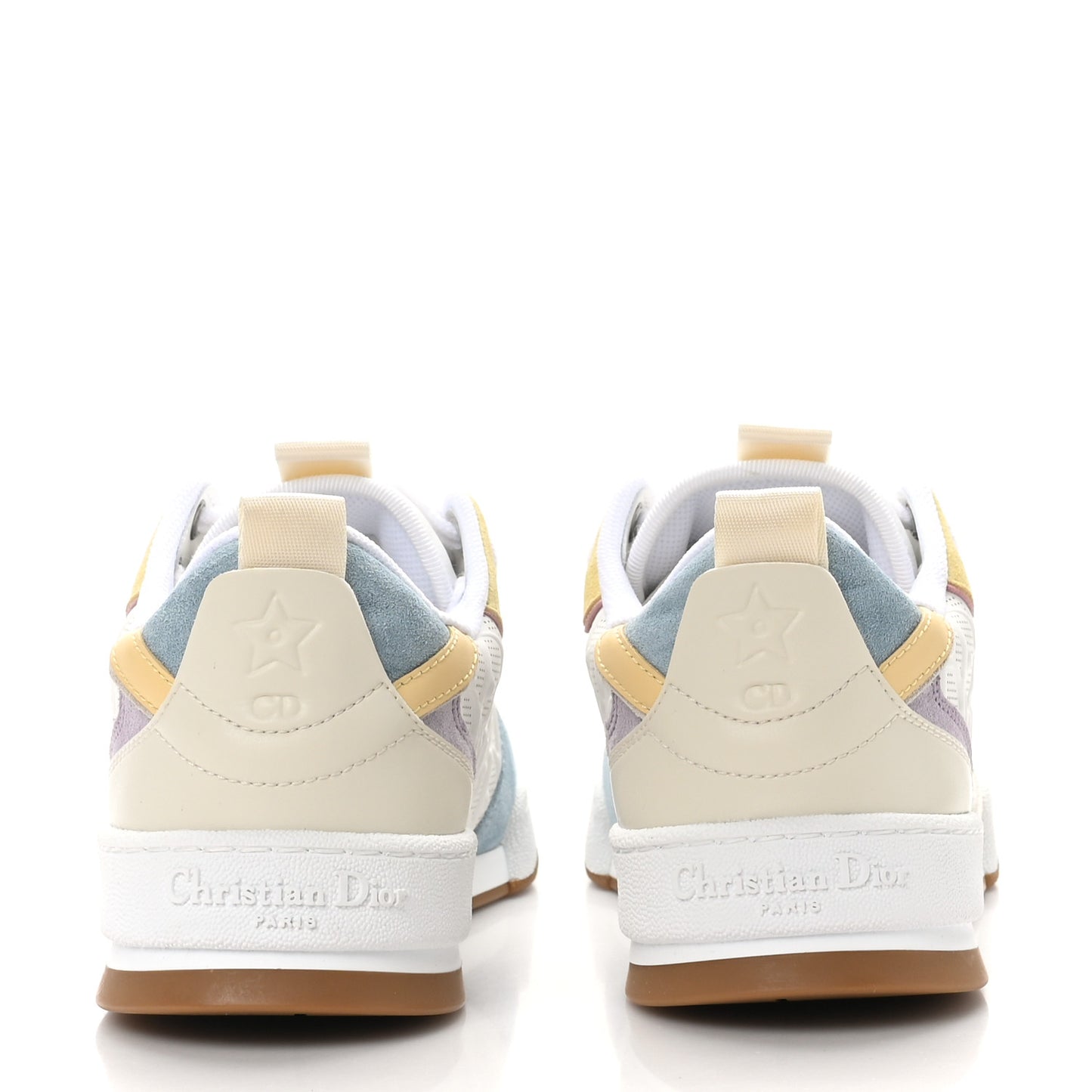 Calfskin Oblique Laser Perforated Dior One Low Sneakers 37.5 White Multicolor