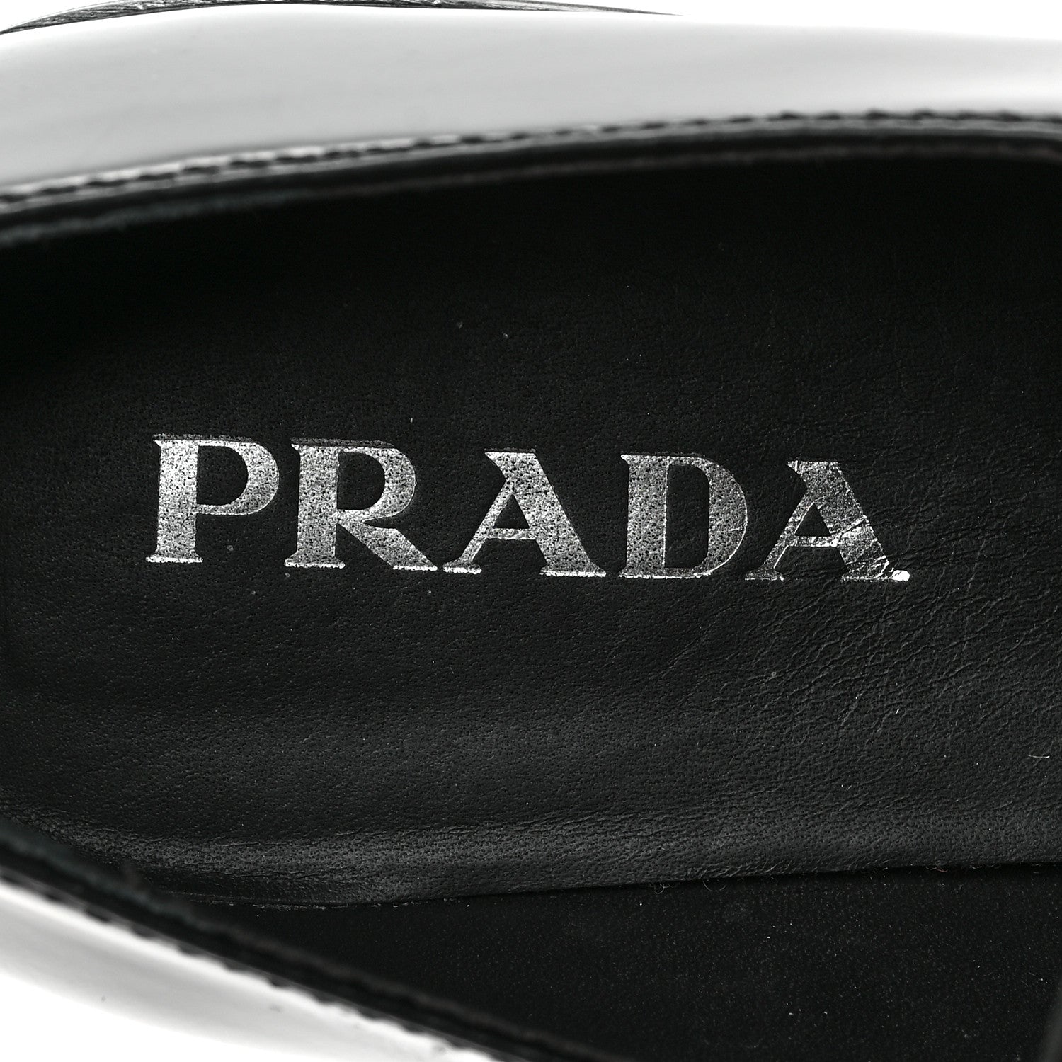 Prada Spazzolato Metal Triangle Logo 50mm Lug Sole Loafers 39 Black 7 of 7