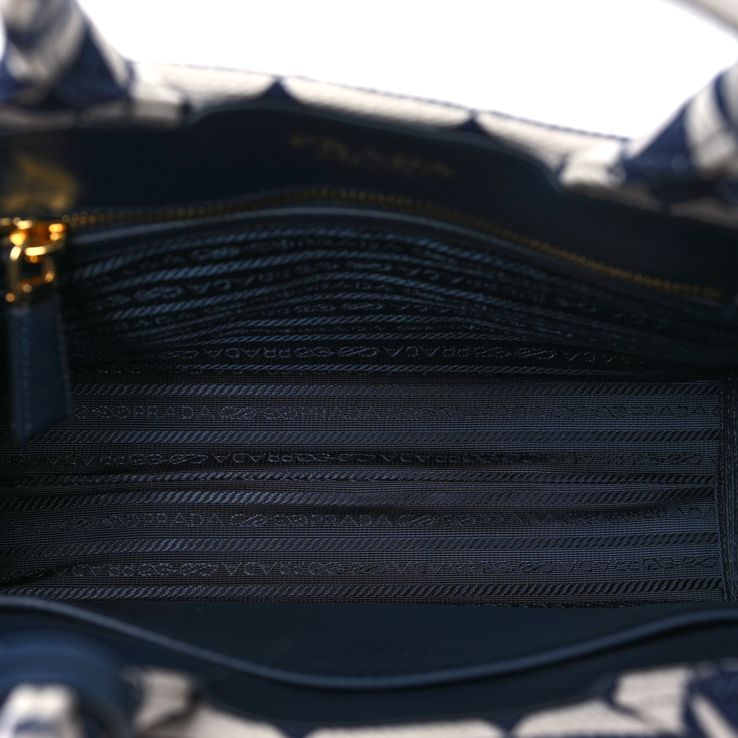 Prada Jacquard Saffiano Triangolo Symbole Embroidered Small Tote Baltico Talco 5 of 11