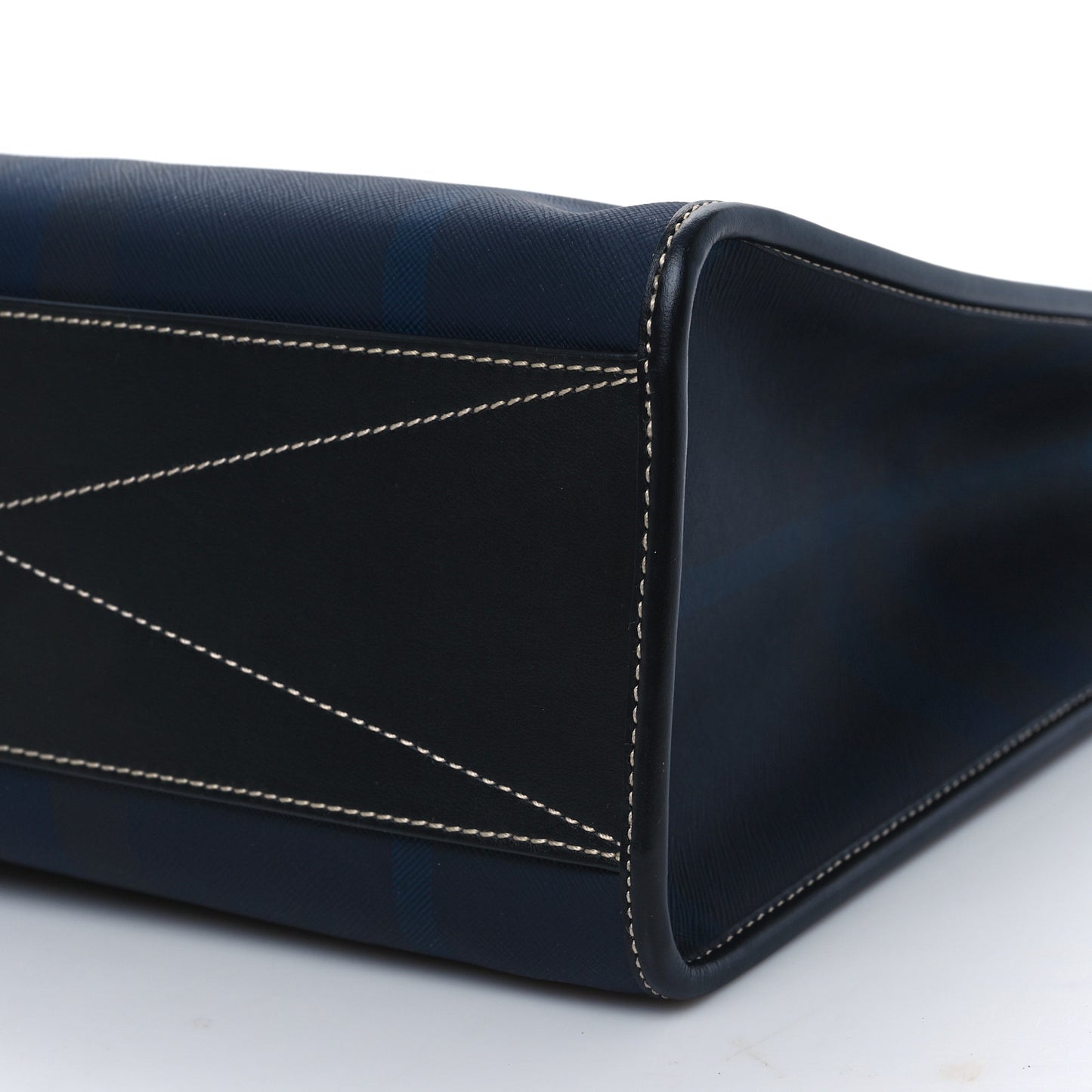 E-Canvas Denny Check Tote Navy Blue