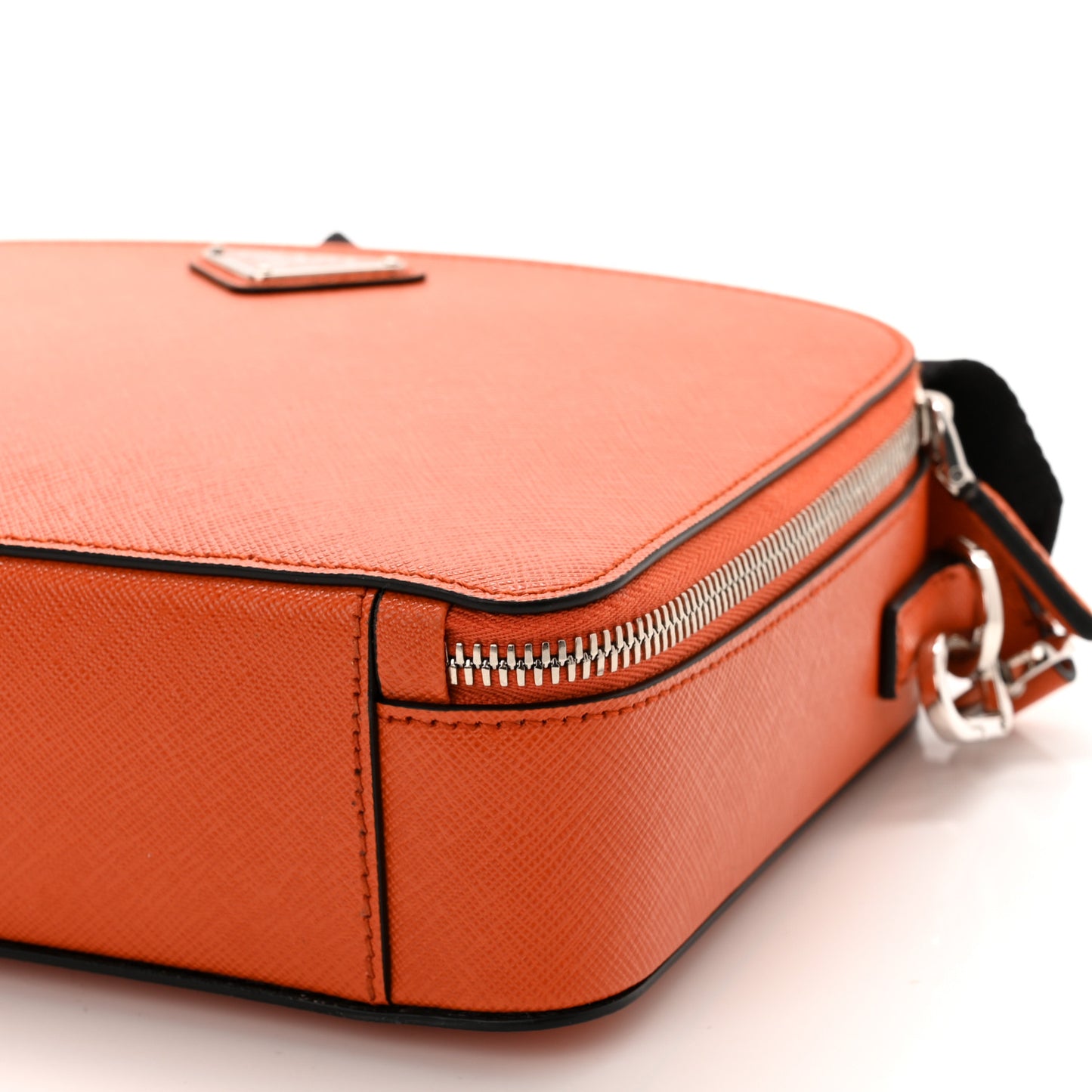 Saffiano Travel Medium Brique Crossbody Bag Papaya