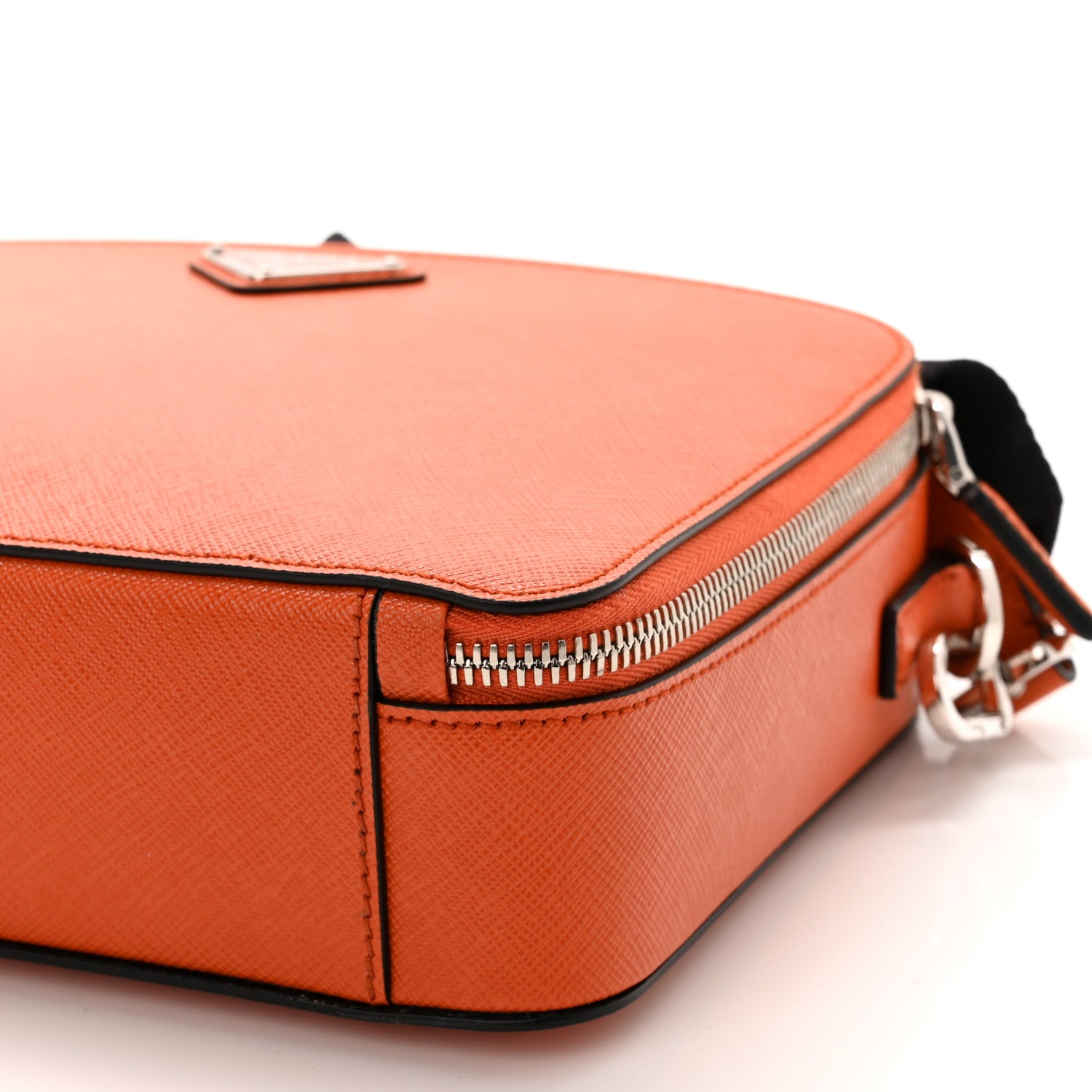 Prada Saffiano Travel Medium Brique Crossbody Bag Papaya 10 of 10