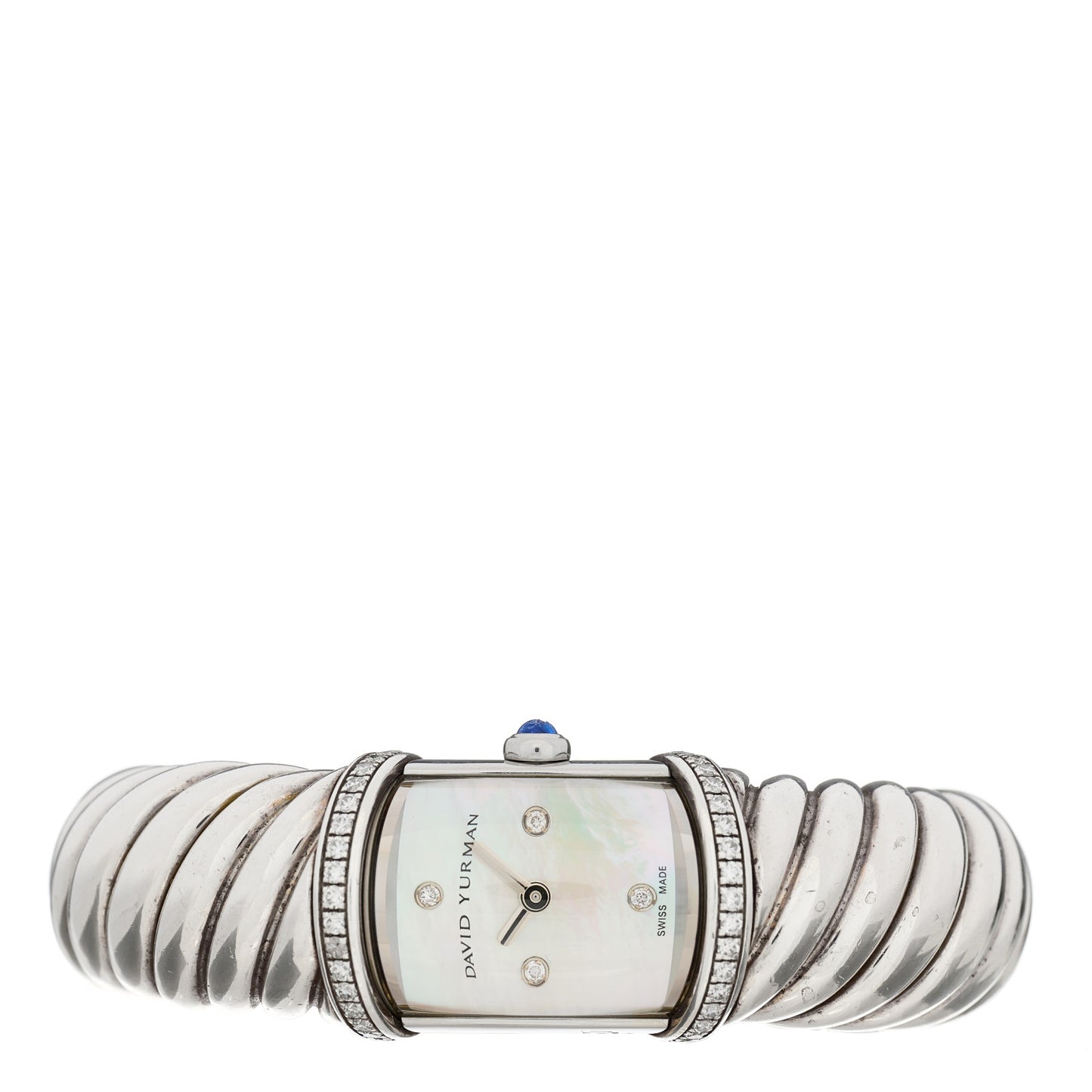 Sterling Silver Diamond Bezel Mother of Pearl 19mm Waverly Quartz Watch