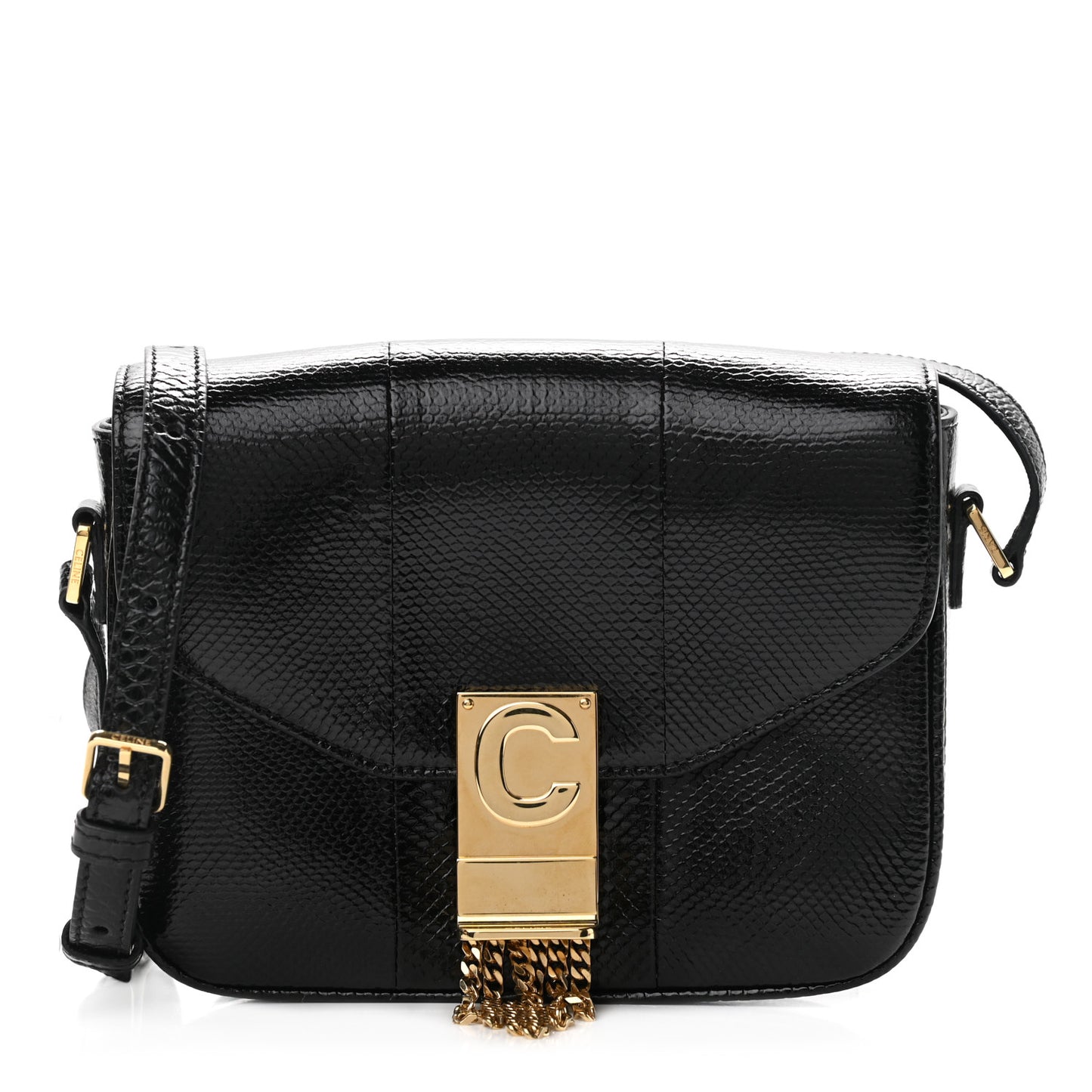 Lizard Small Pampille C Bag Black