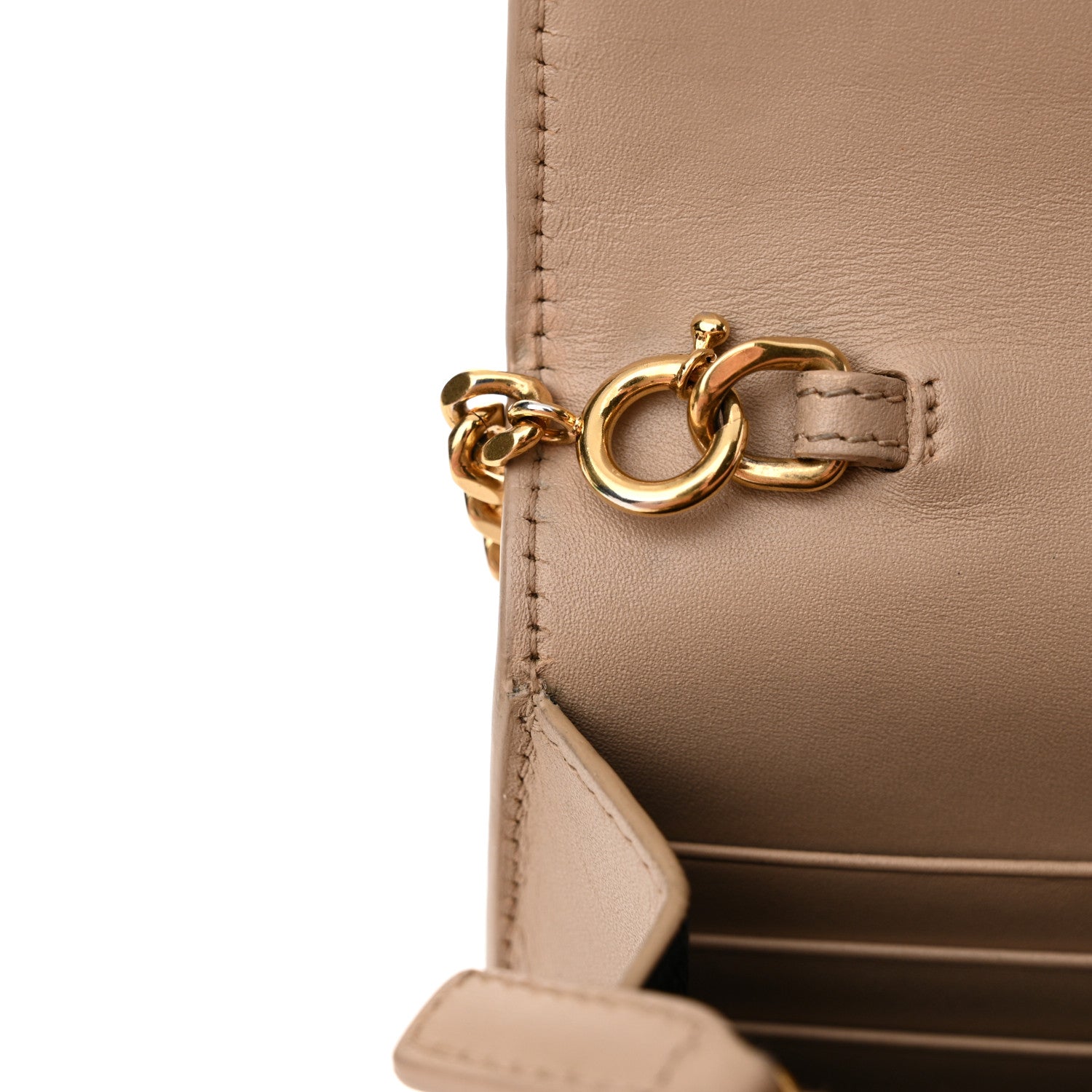 Saint Laurent Smooth Calfskin Classic Monogram Kate Tassel Chain Wallet Nude Powder 10 of 13