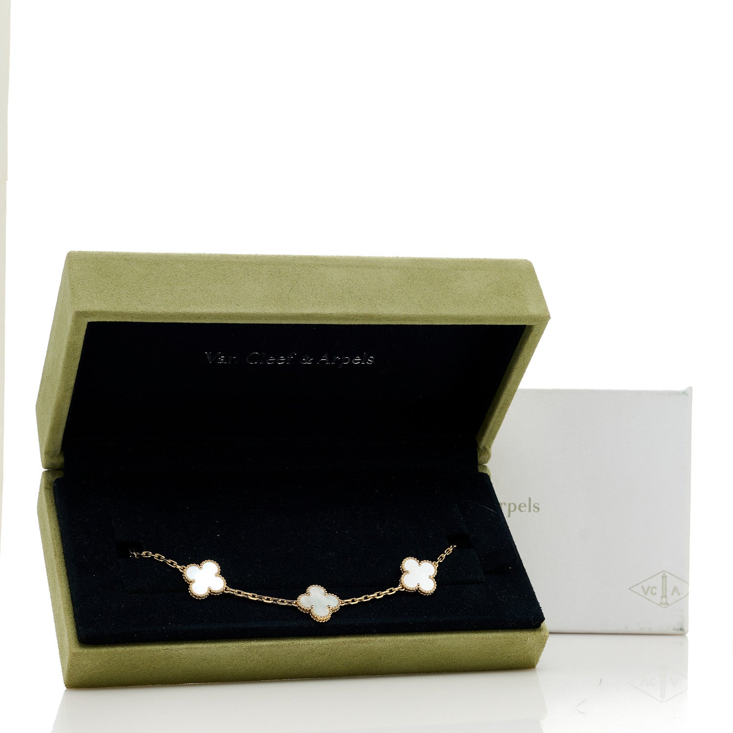 Van Cleef & Arpels 18K Yellow Gold Mother of Pearl 5 Motifs Vintage Alhambra Bracelet 5 of 5