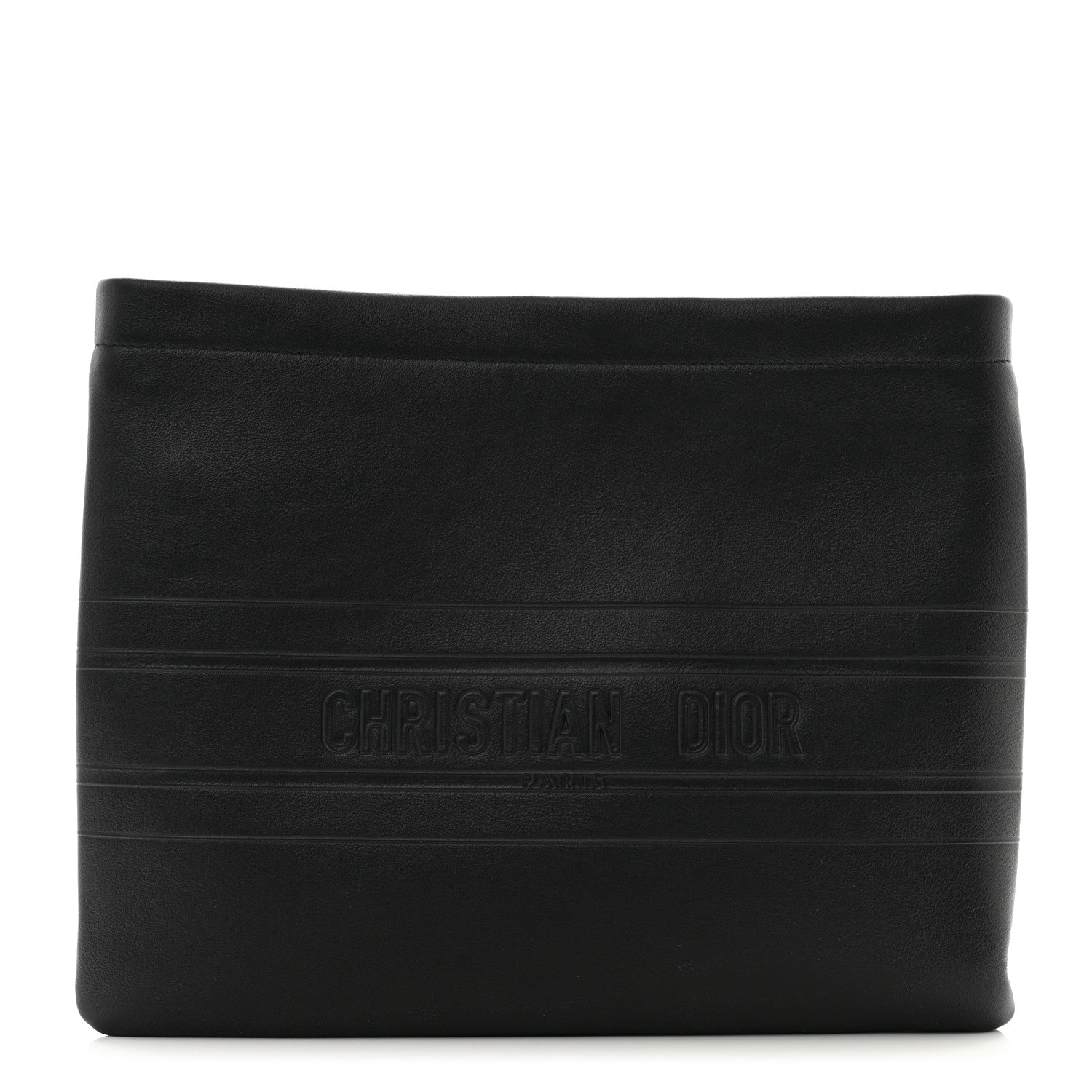 Christian Dior Calfskin Medium Diordouble Zip Pouch Black 1 of 8
