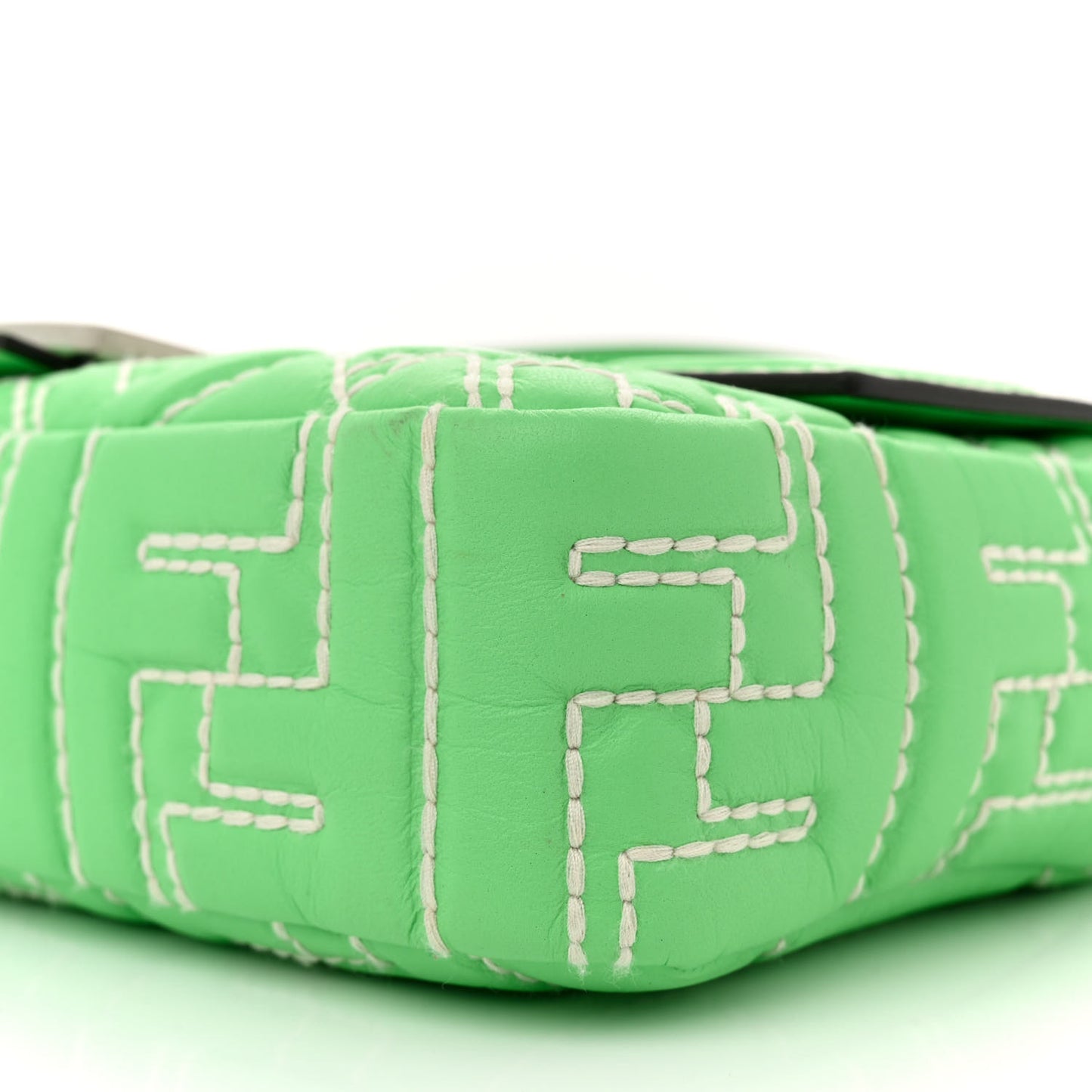 Nappa Stitched FF 1974 Embossed Baguette Edamame