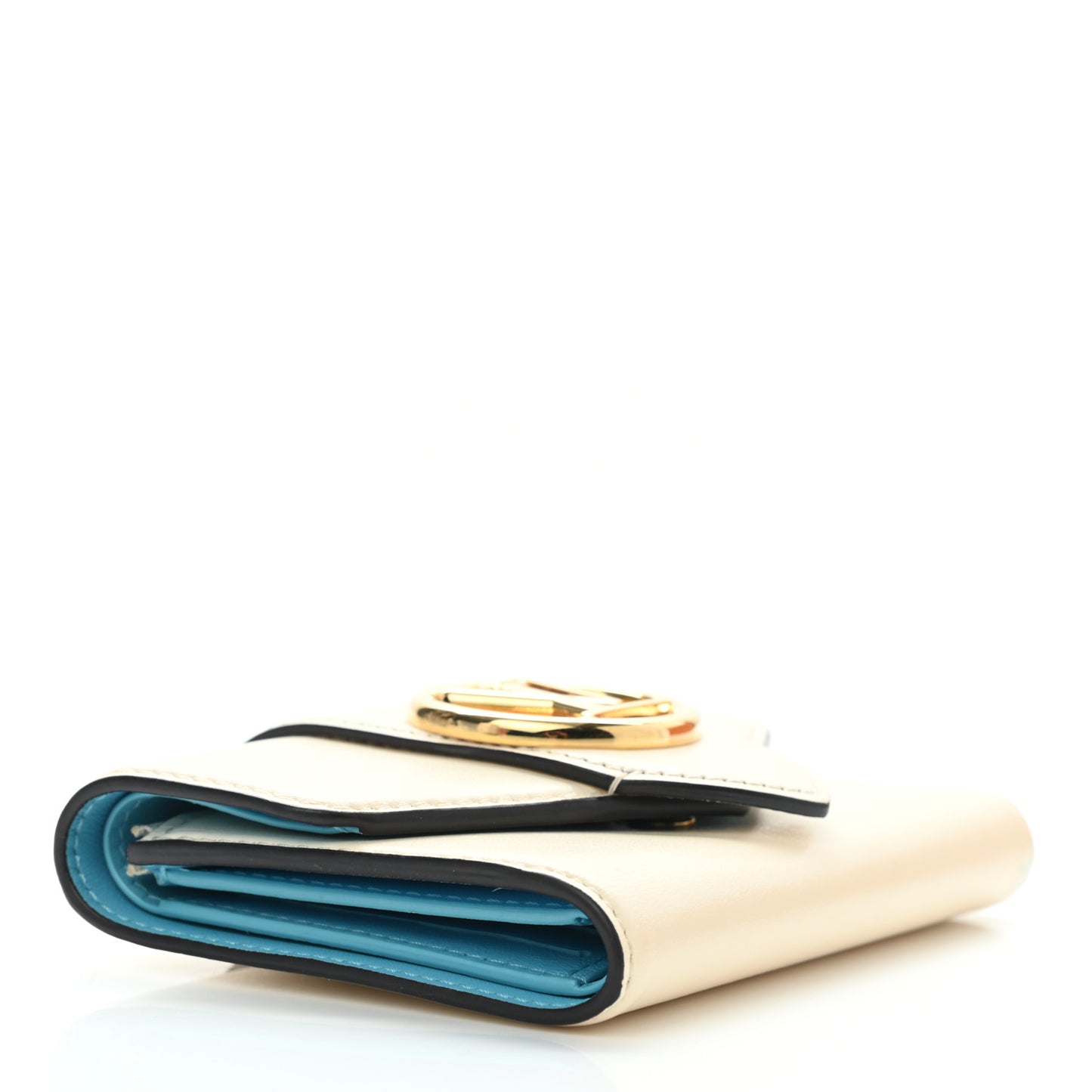 Smooth Calfskin LV Pont 9 Compact Wallet Creme