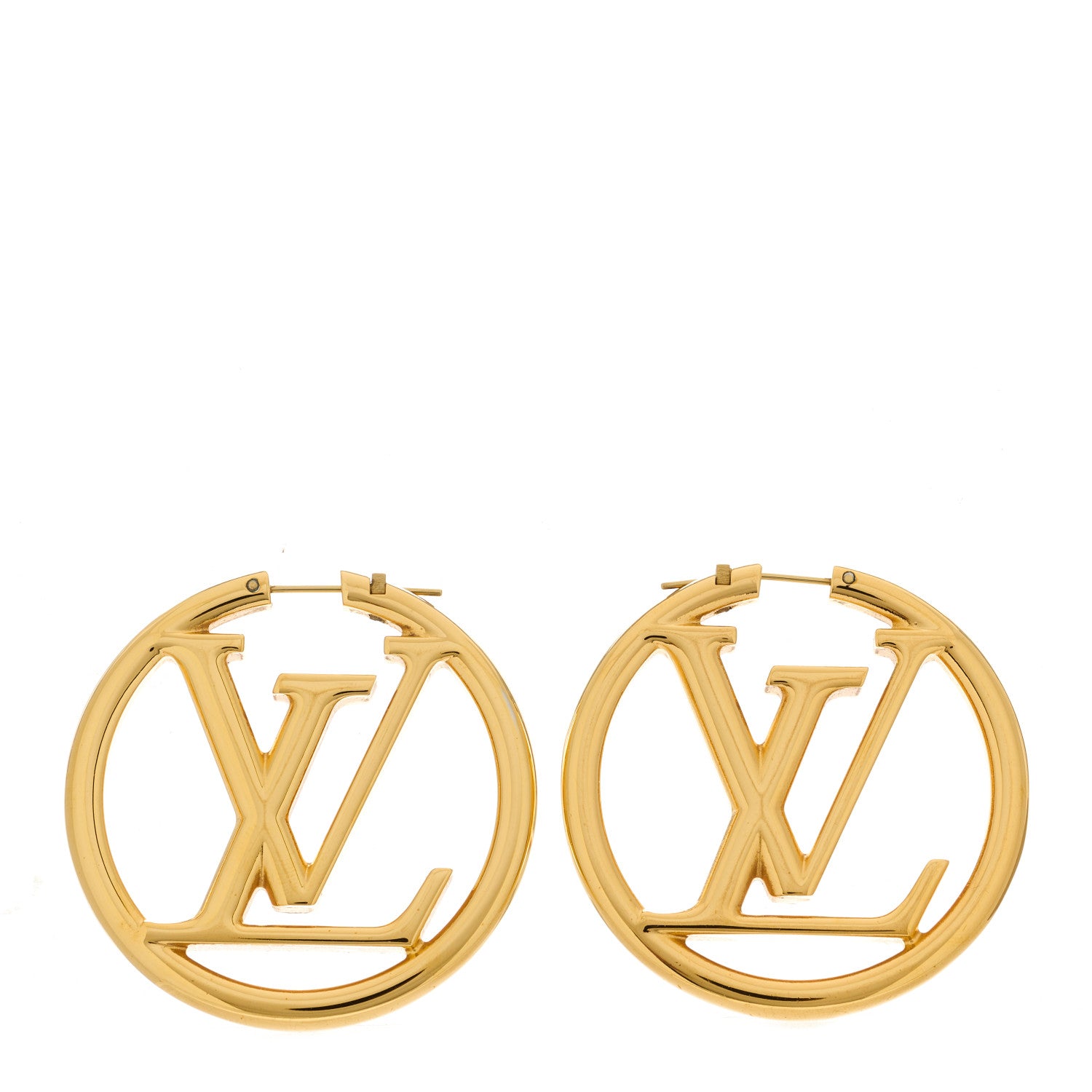 Louis Vuitton Metal Louise Hoop Earrings Gold 1 of 5