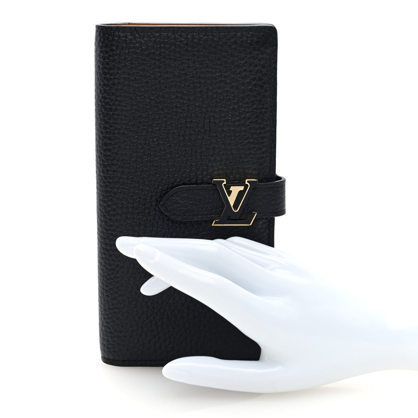 Taurillon LV Vertical Capucines Wallet Black Arizona