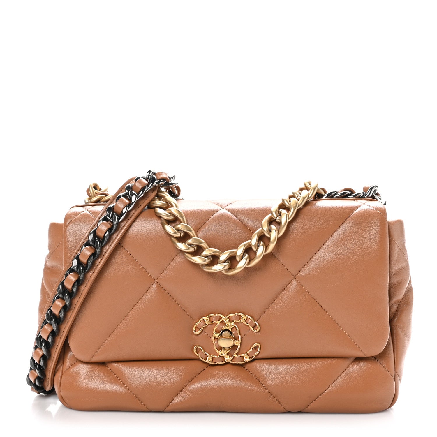 Chanel Lambskin Quilted Medium Chanel 19 Flap Brown 1 of 10