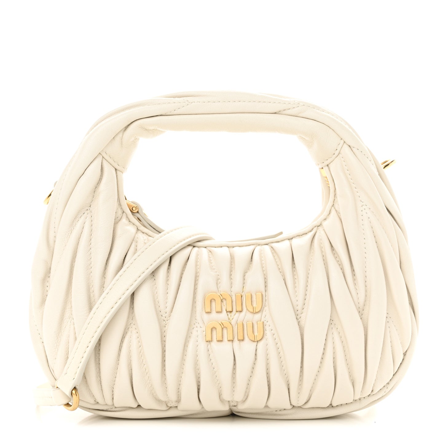 Nappa Matelasse Mini Wander Hobo White
