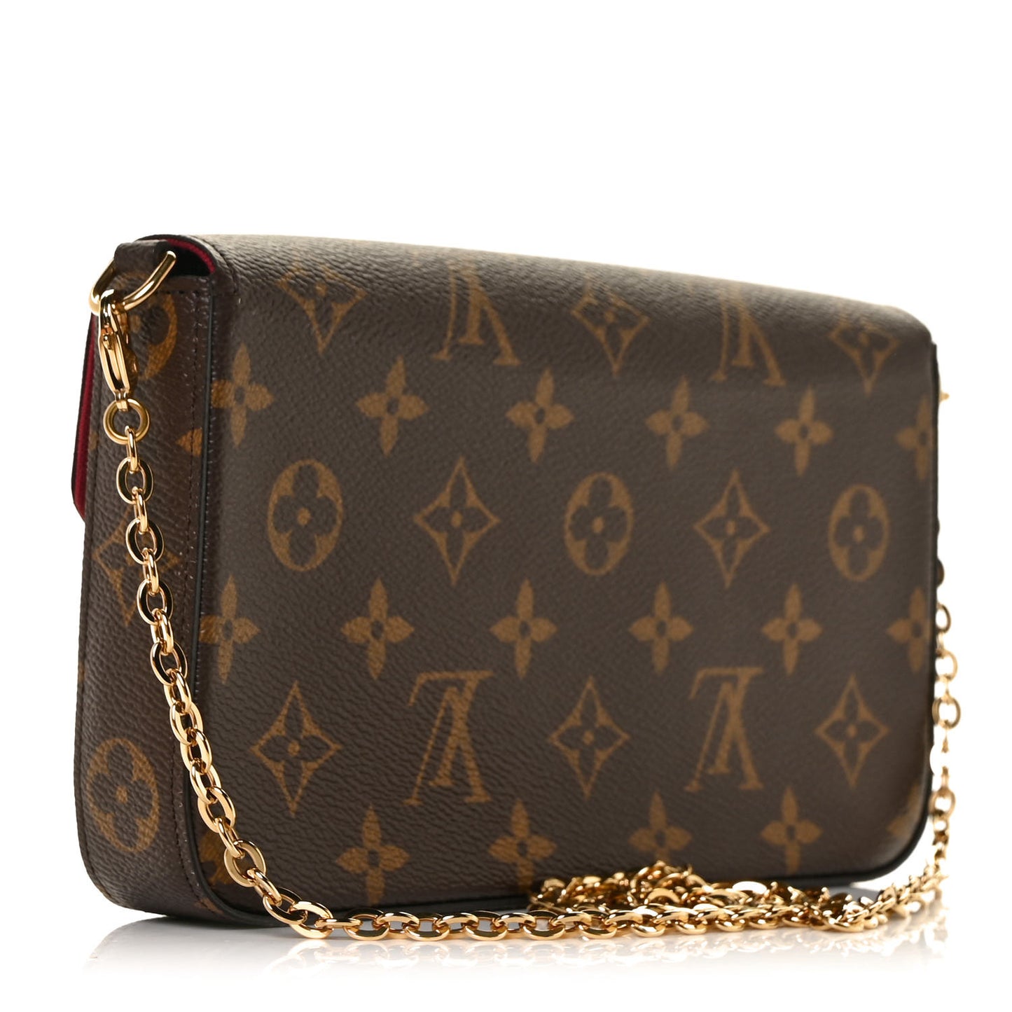 Monogram Pochette Felicie Chain Wallet Fuchsia
