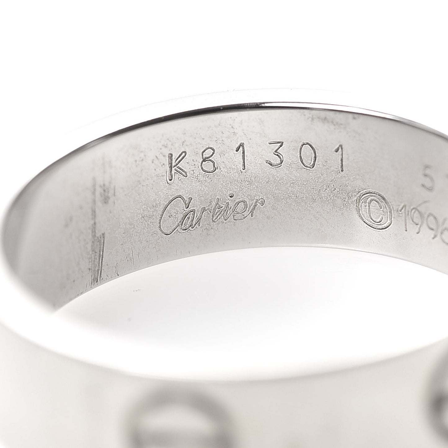 18K White Gold 6mm LOVE Ring 57 8