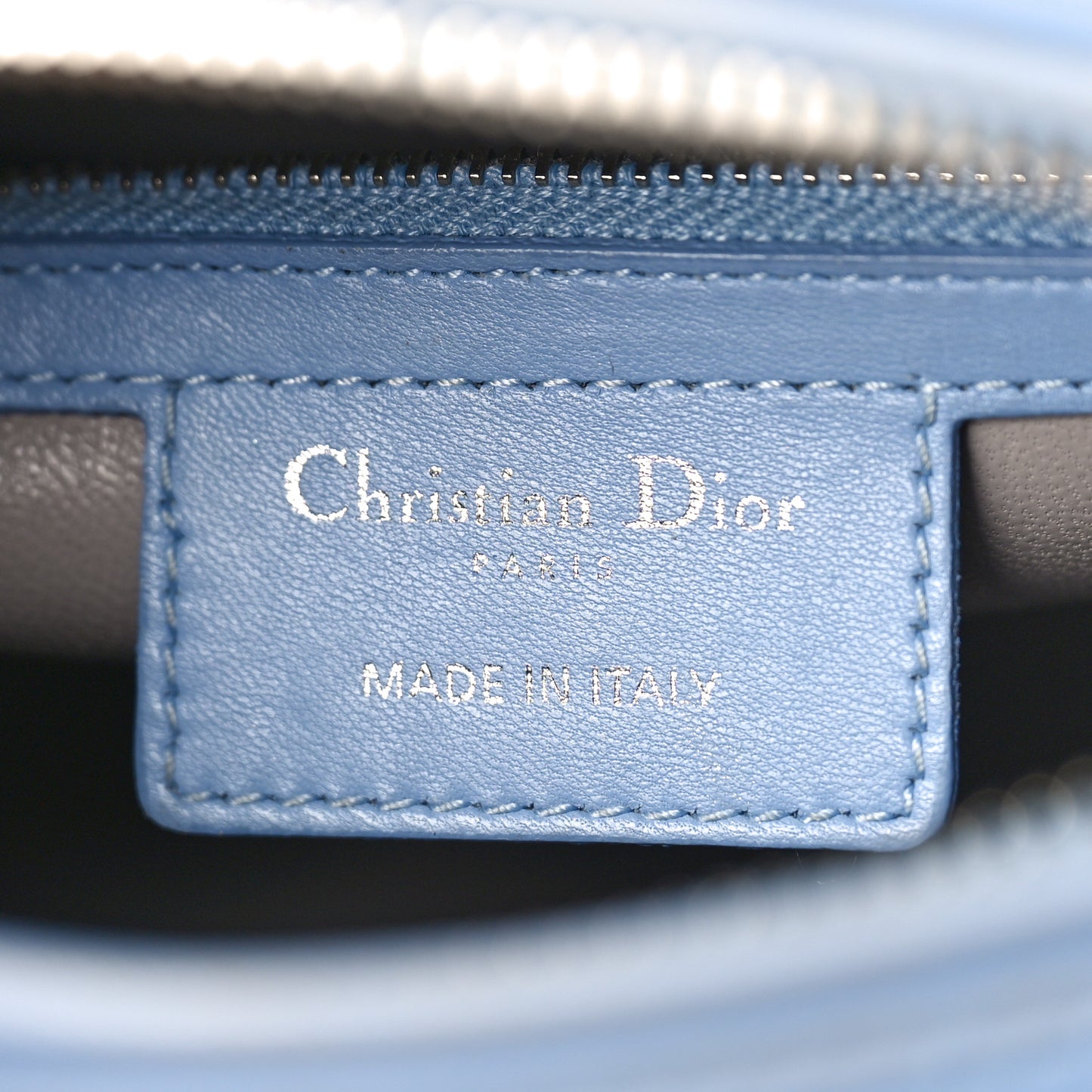 Lambskin Cannage Medium Bi-Color Lady Dior Blue Gray