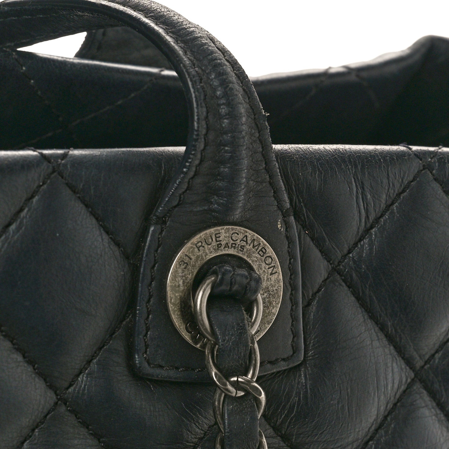 Calfskin Quilted Small Easy Shopping Tote Black