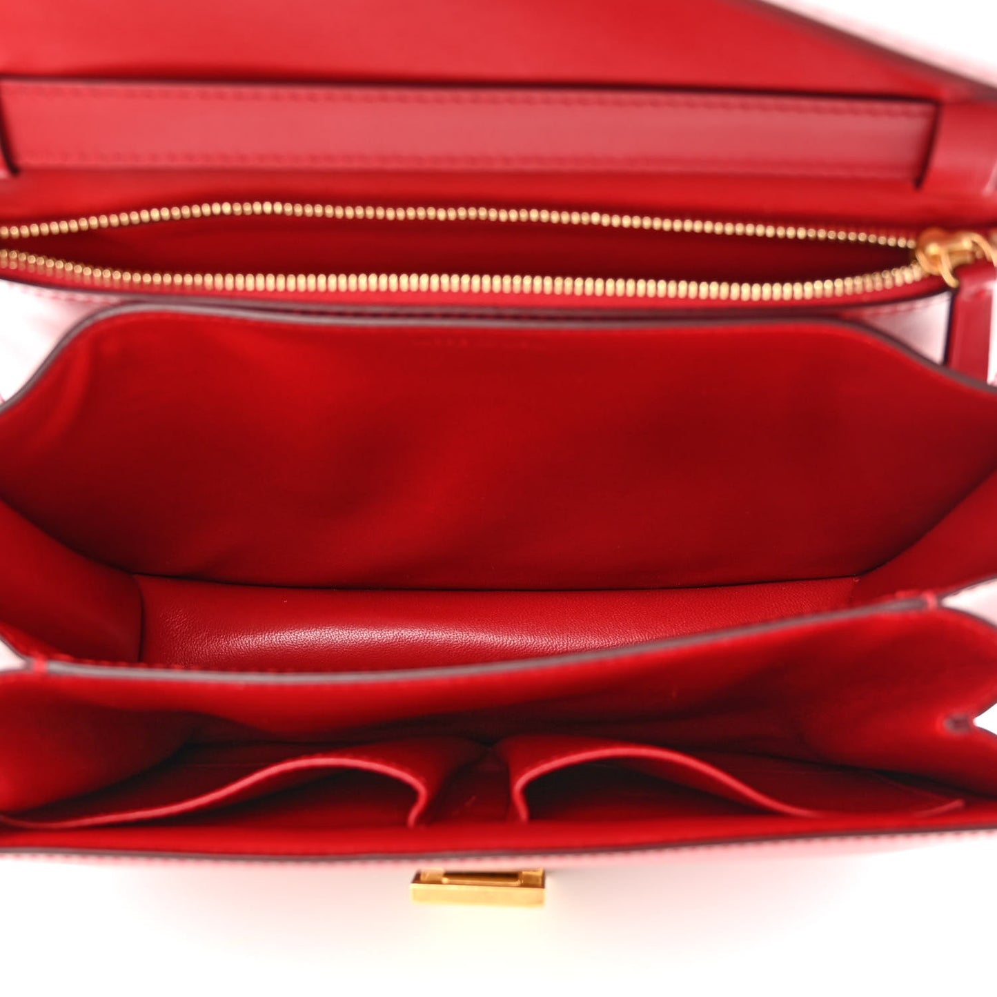 Box Calfskin Medium Classic Box Flap Bag Red